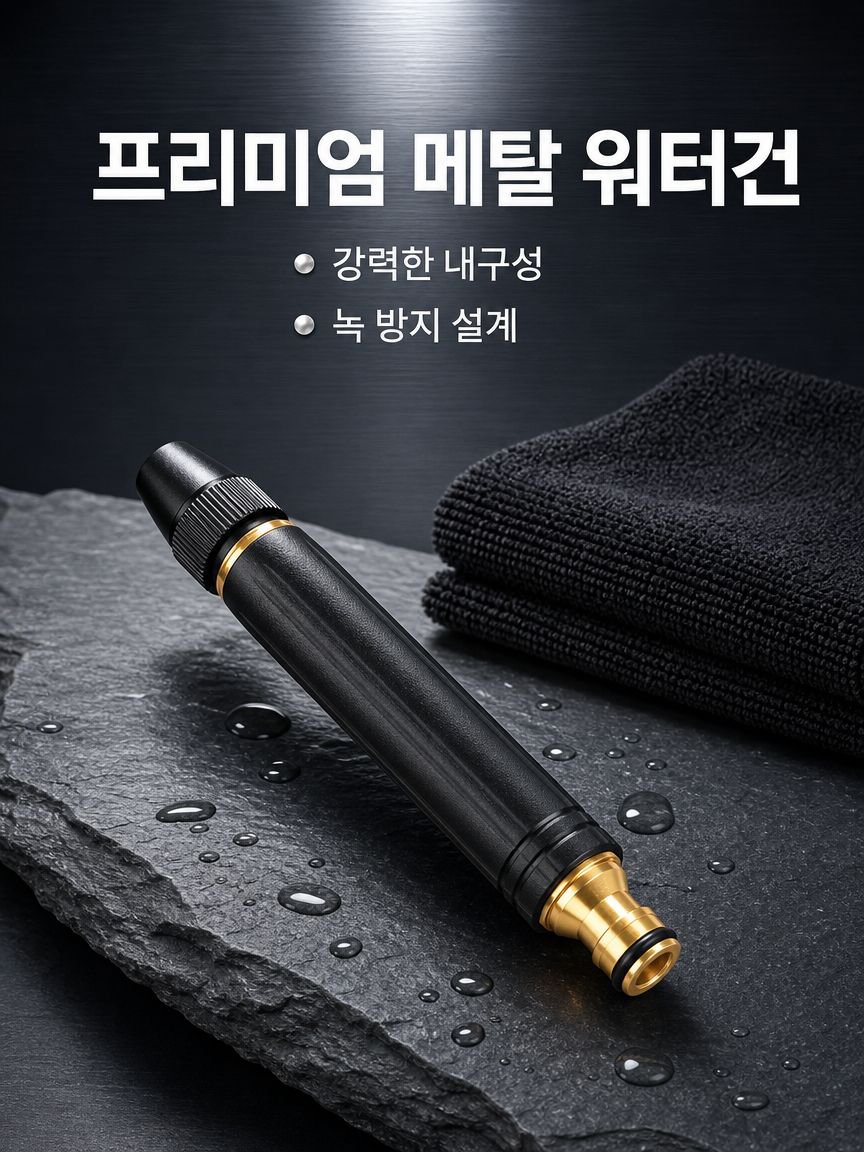 원천공장 흑금강 가정용 세척 고압노즐 수도호스 가압세차 세차용 금속물총