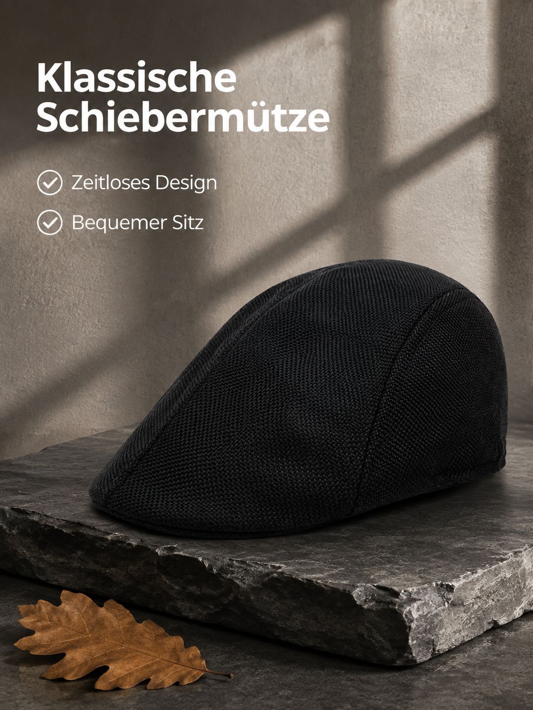 Neue leichte Herren-Schiebermütze, einfarbige Schirmmütze für Senioren