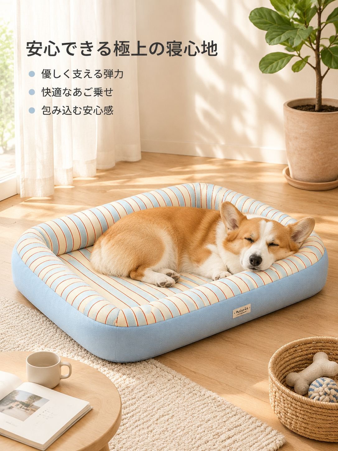 オールシーズン対応 防水・噛み破りに強い犬用ベッド