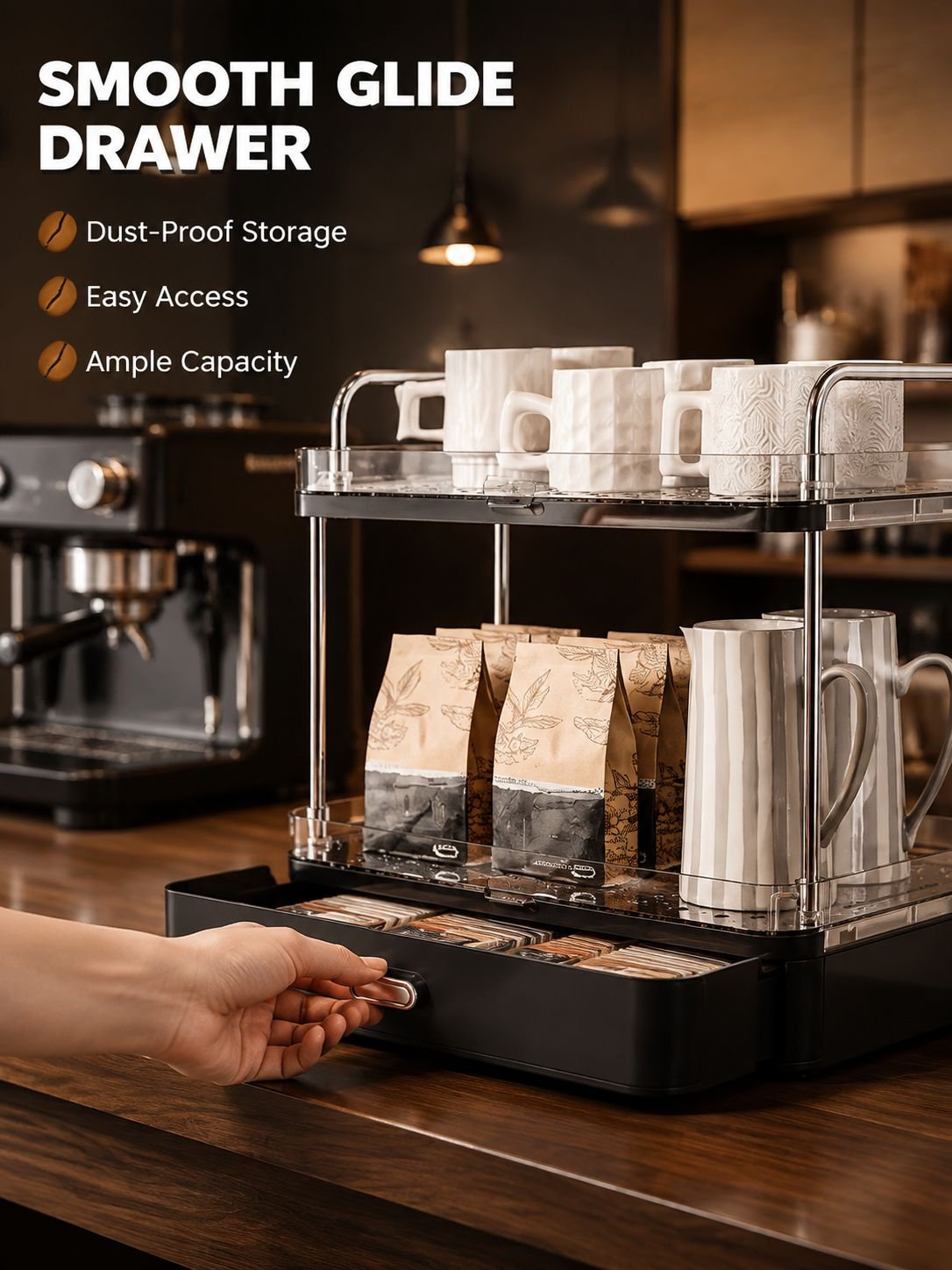 Multifunctional cup tray storage rack