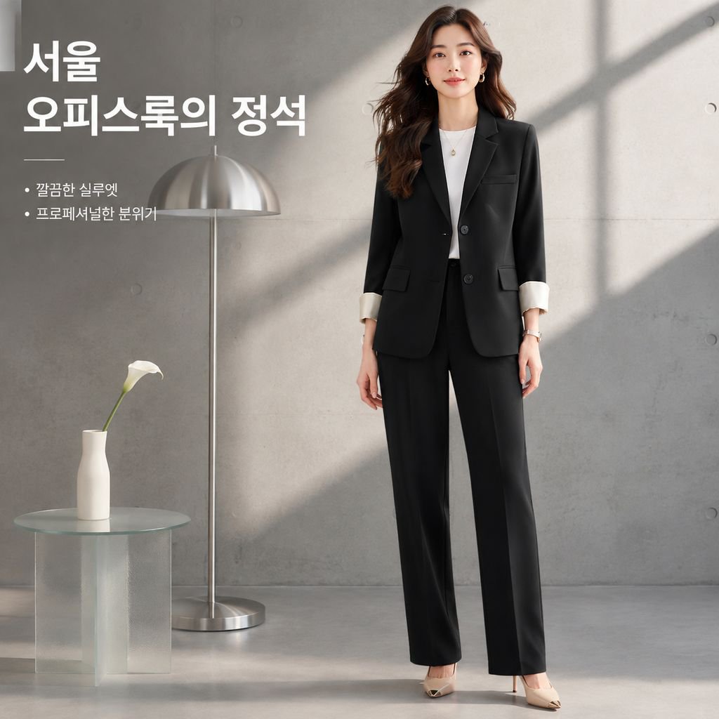 대학생을 위한 고급스러운 분위기의 비즈니스 정장 여성 출근복
