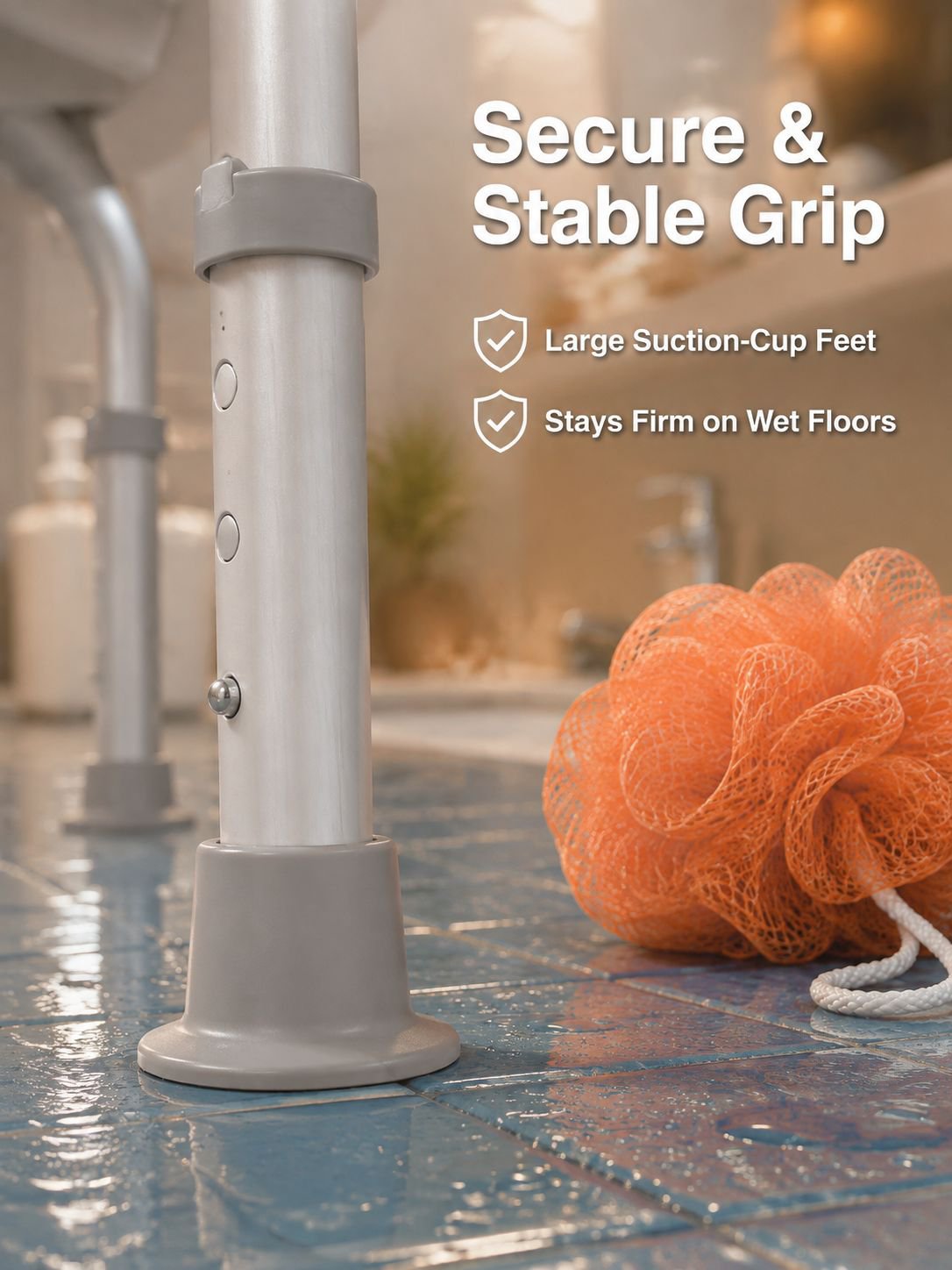 Aluminum Alloy Shower Chair for Elderly, Non-Slip Bathroom Stool