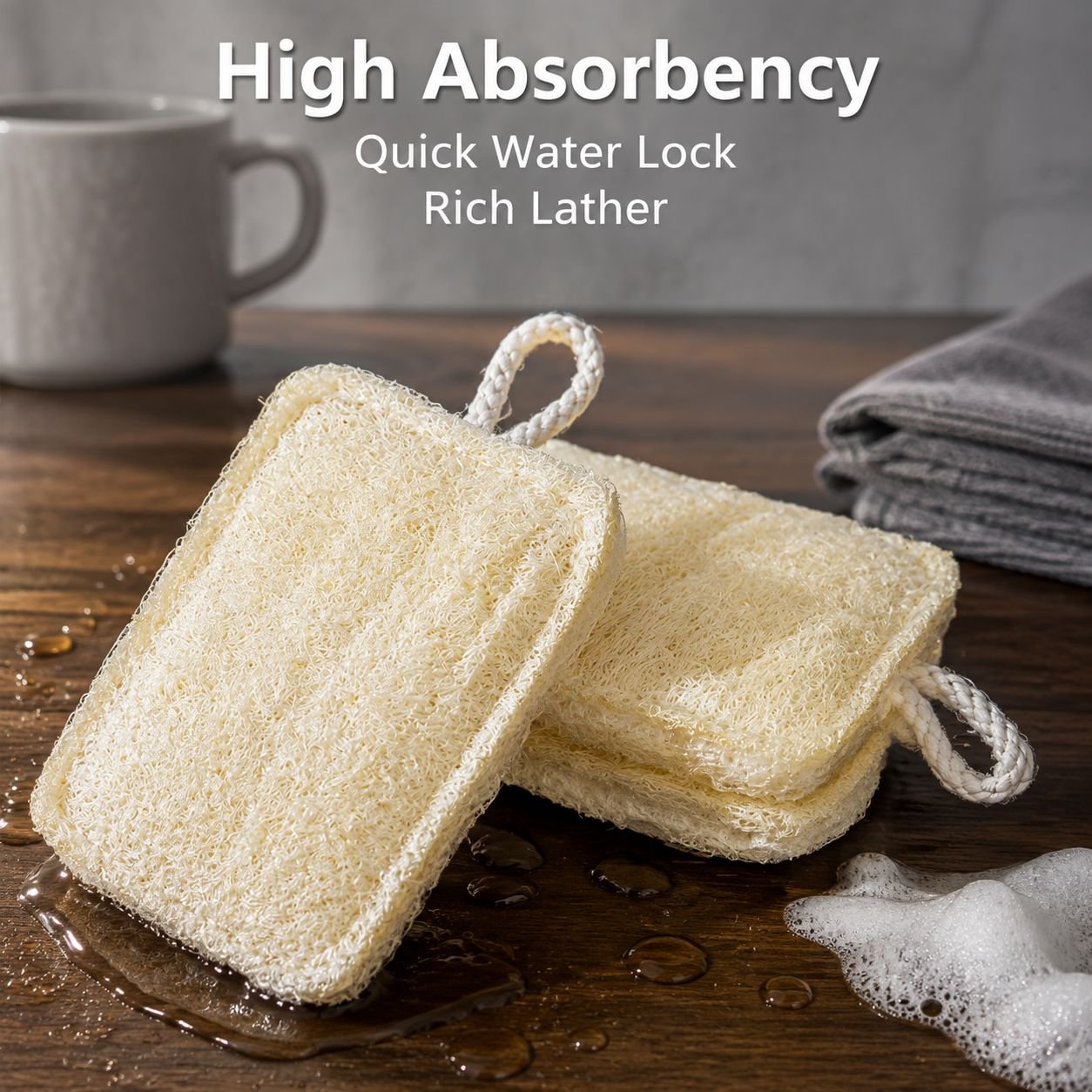 Natural wood pulp cotton sponge cleaning brush