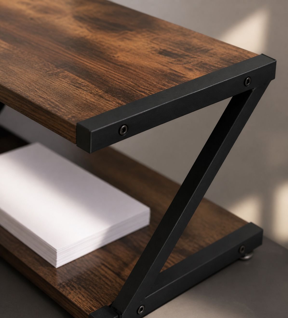 Multi-layer bookshelf holding office supplies