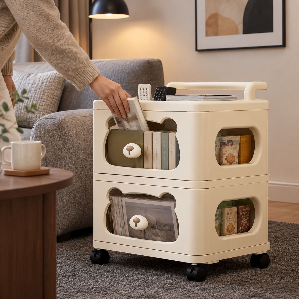 Mehrschichtiges Lagerregal Multifunktions-Haushaltslagerschrank Wohnzimmer Kinderspielzeugschrank Ba