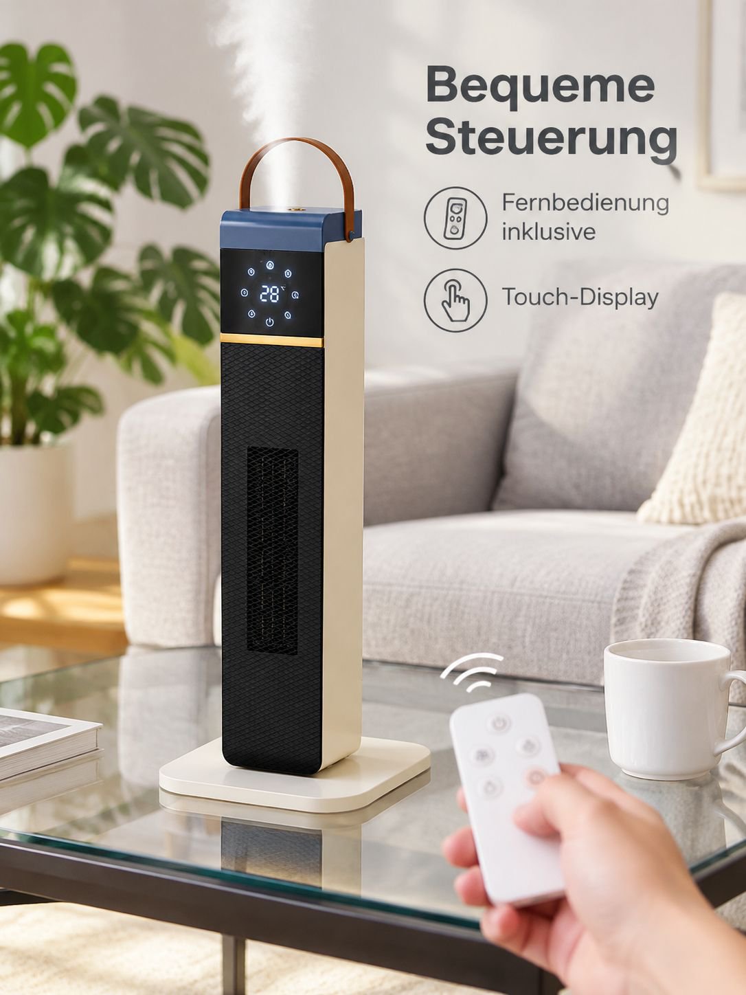 Intelligenter Warmluftbefeuchter mit Temperaturregelung und Vernebelung