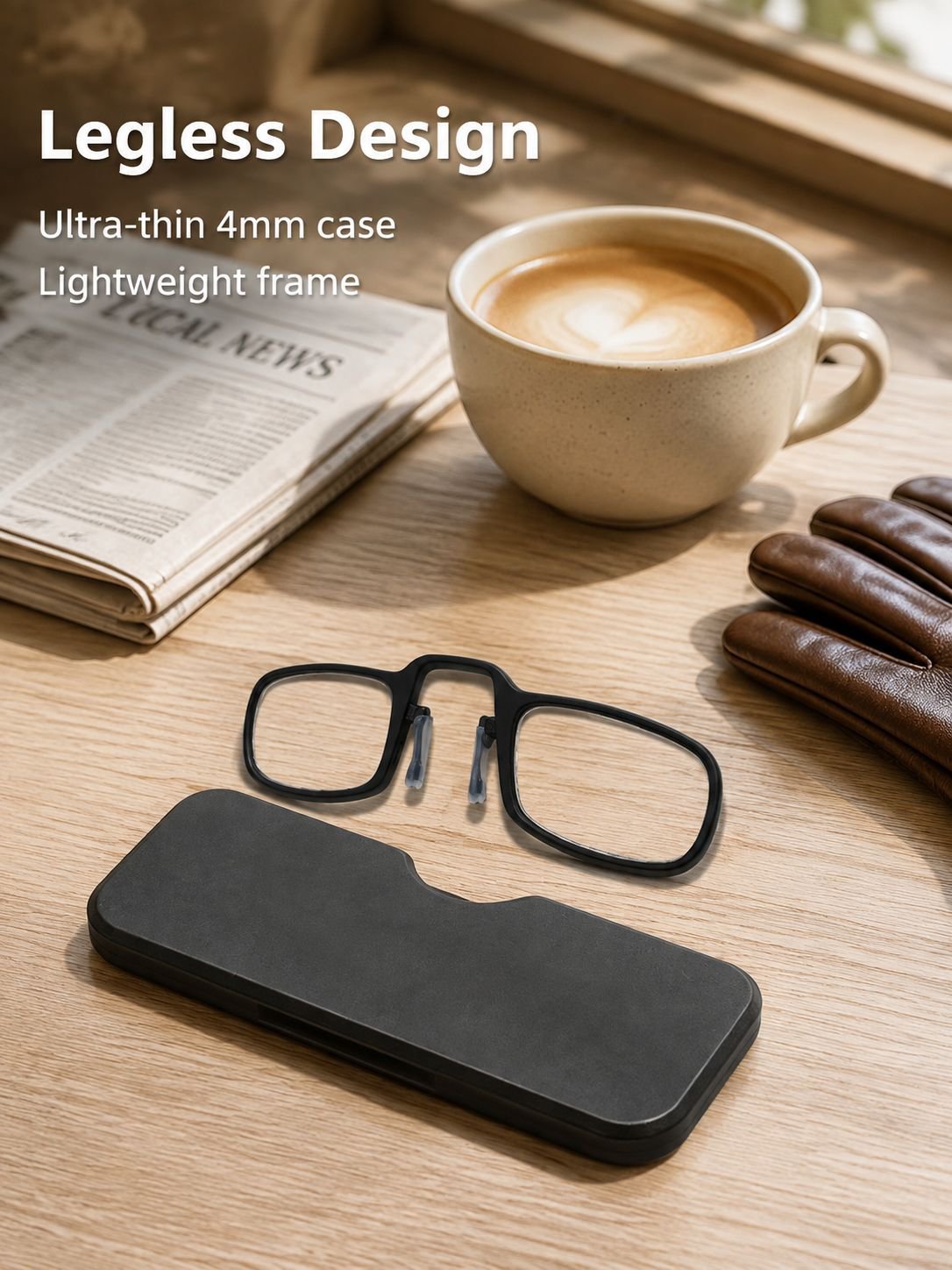 Portable Frameless Nose Clip Reading Glasses Lightweight Design