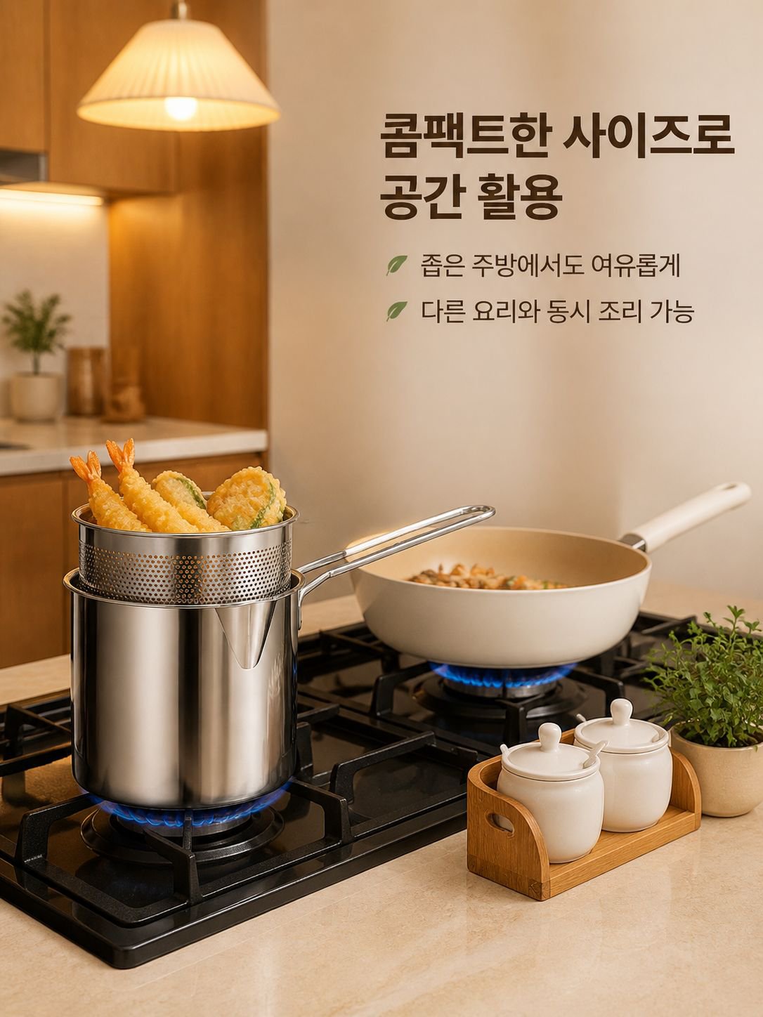 304 스테인리스 절약형 튀김 냄비