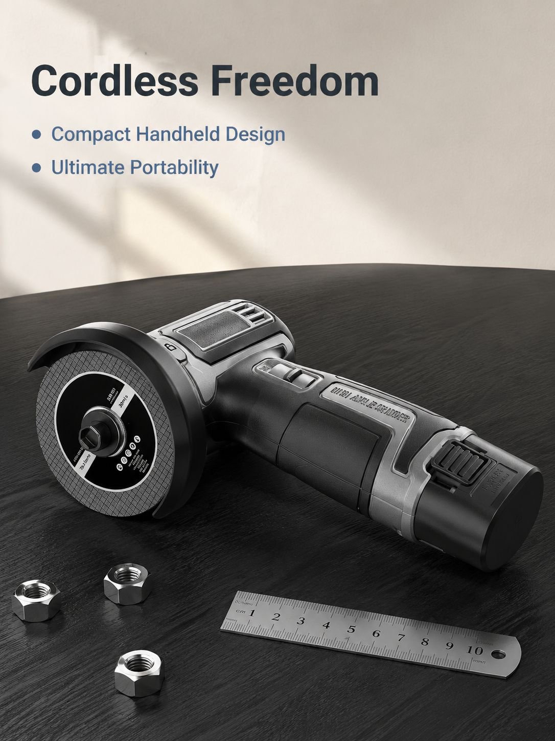Cordless Handheld Lithium-Ion Angle Grinder Power Tool