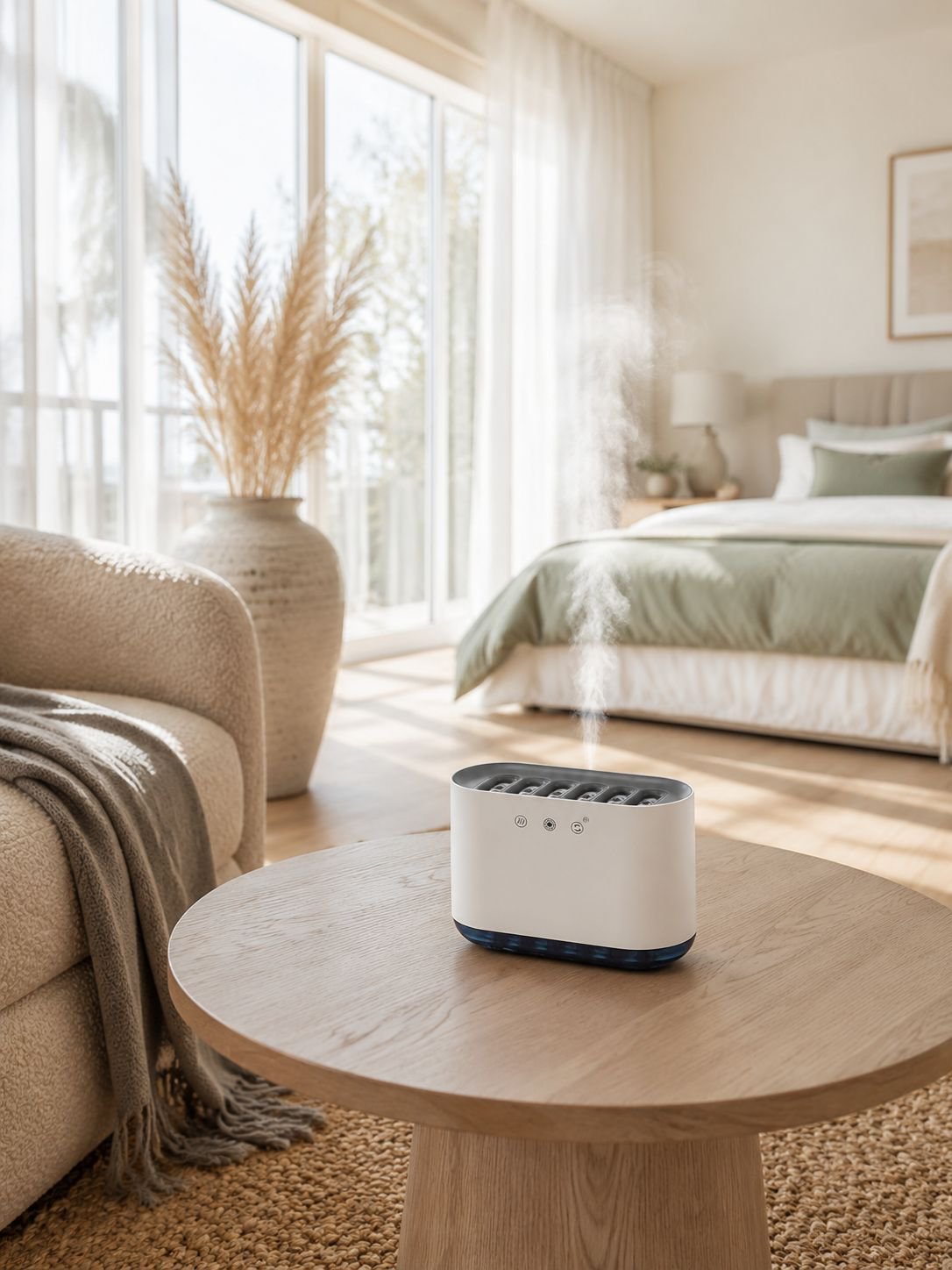 Detalle del sensor de movimiento del humidificador compacto