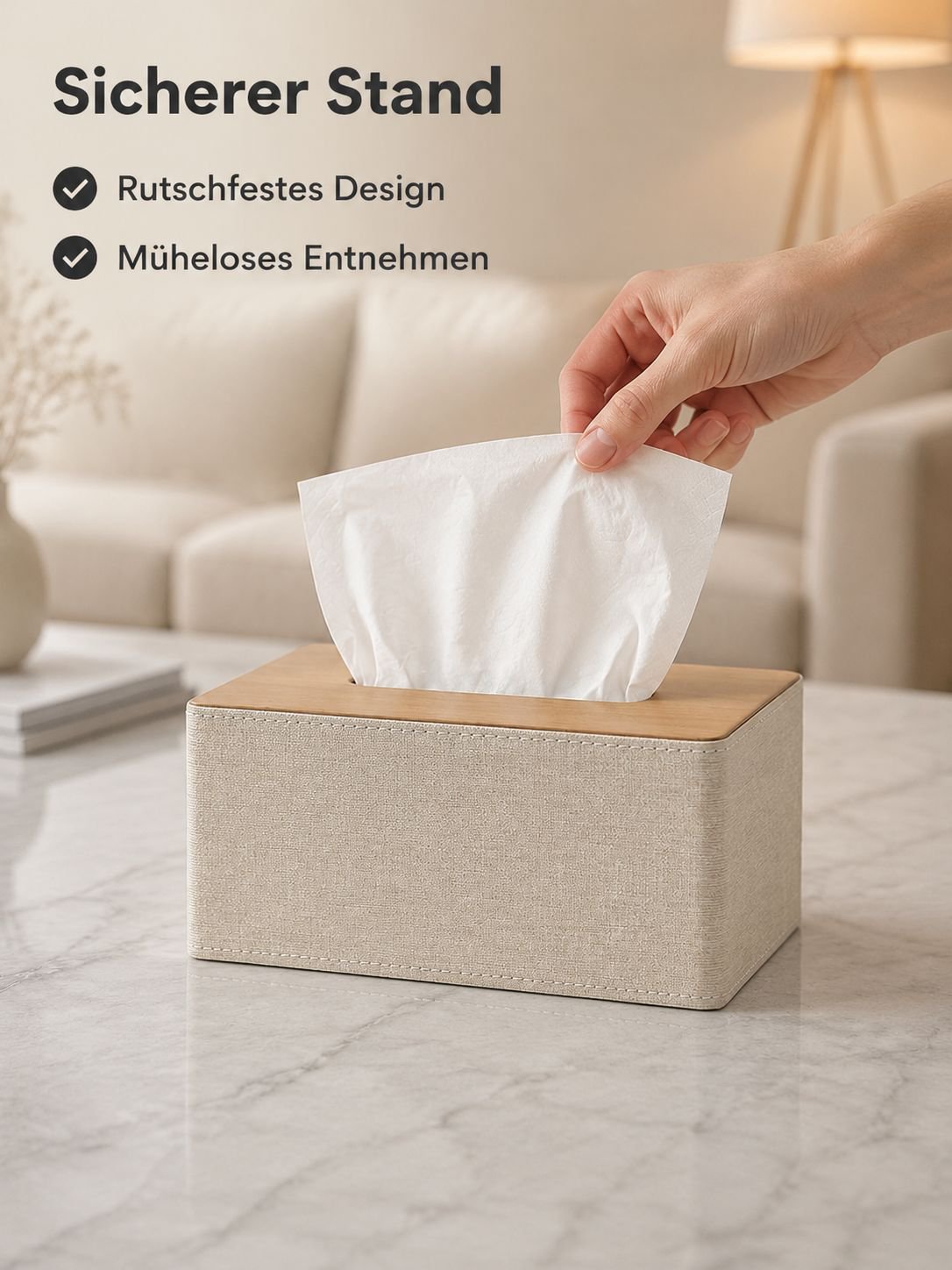 Haushalt Holz Taschentuchspender mit natürlicher Maserung