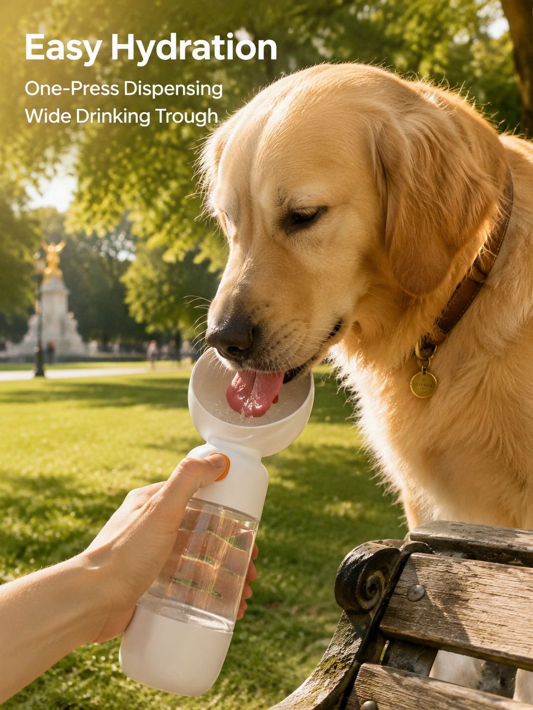 Tragbare Outdoor-Wasserflasche für Hunde mit Futteraufbewahrung