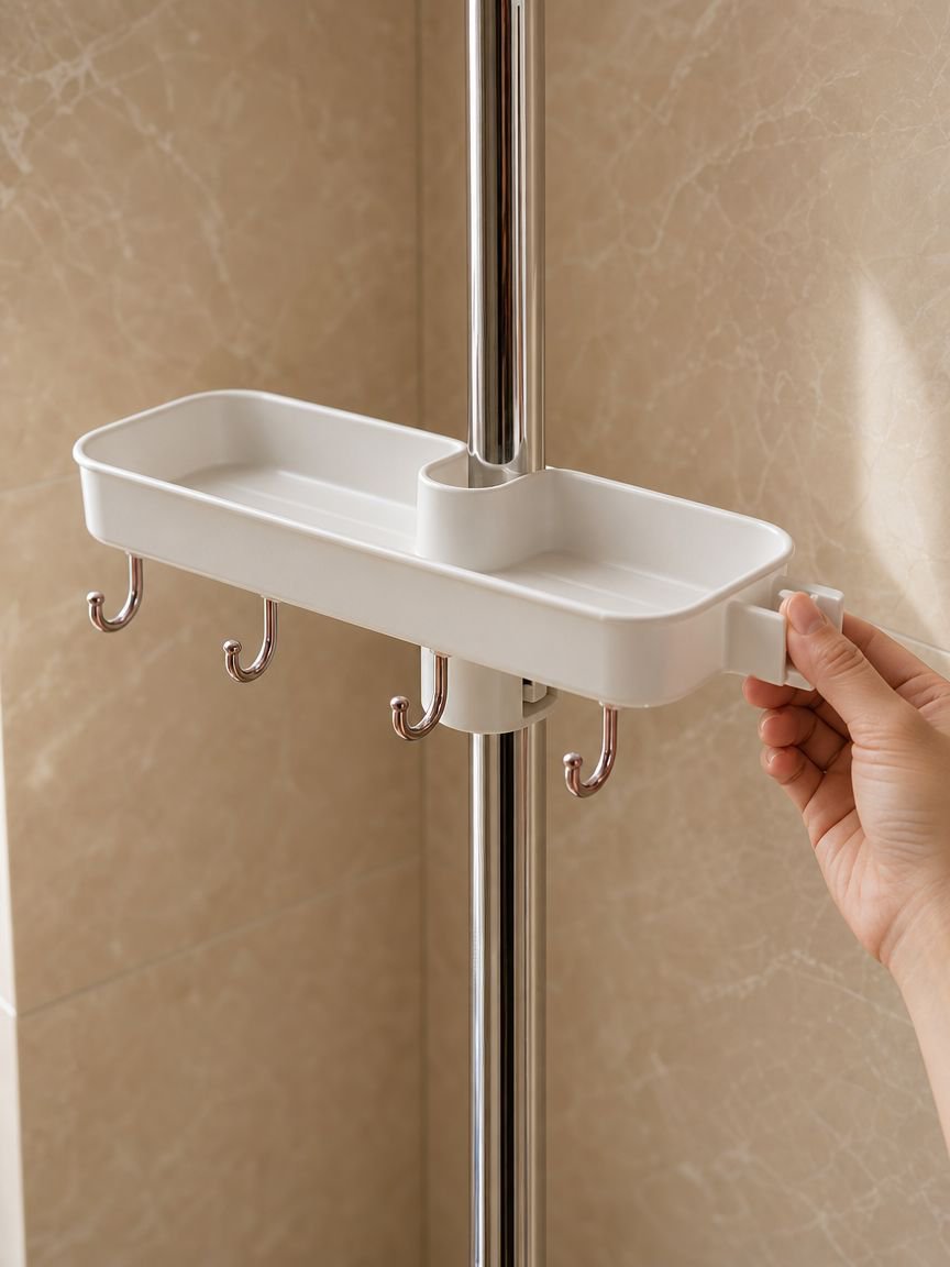 Multifunctional shower head holder with storage shelf