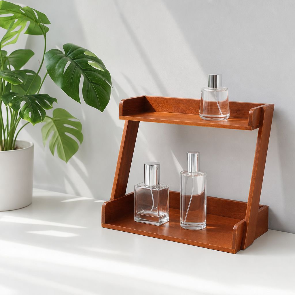 Decorative wooden storage box for books and accessories