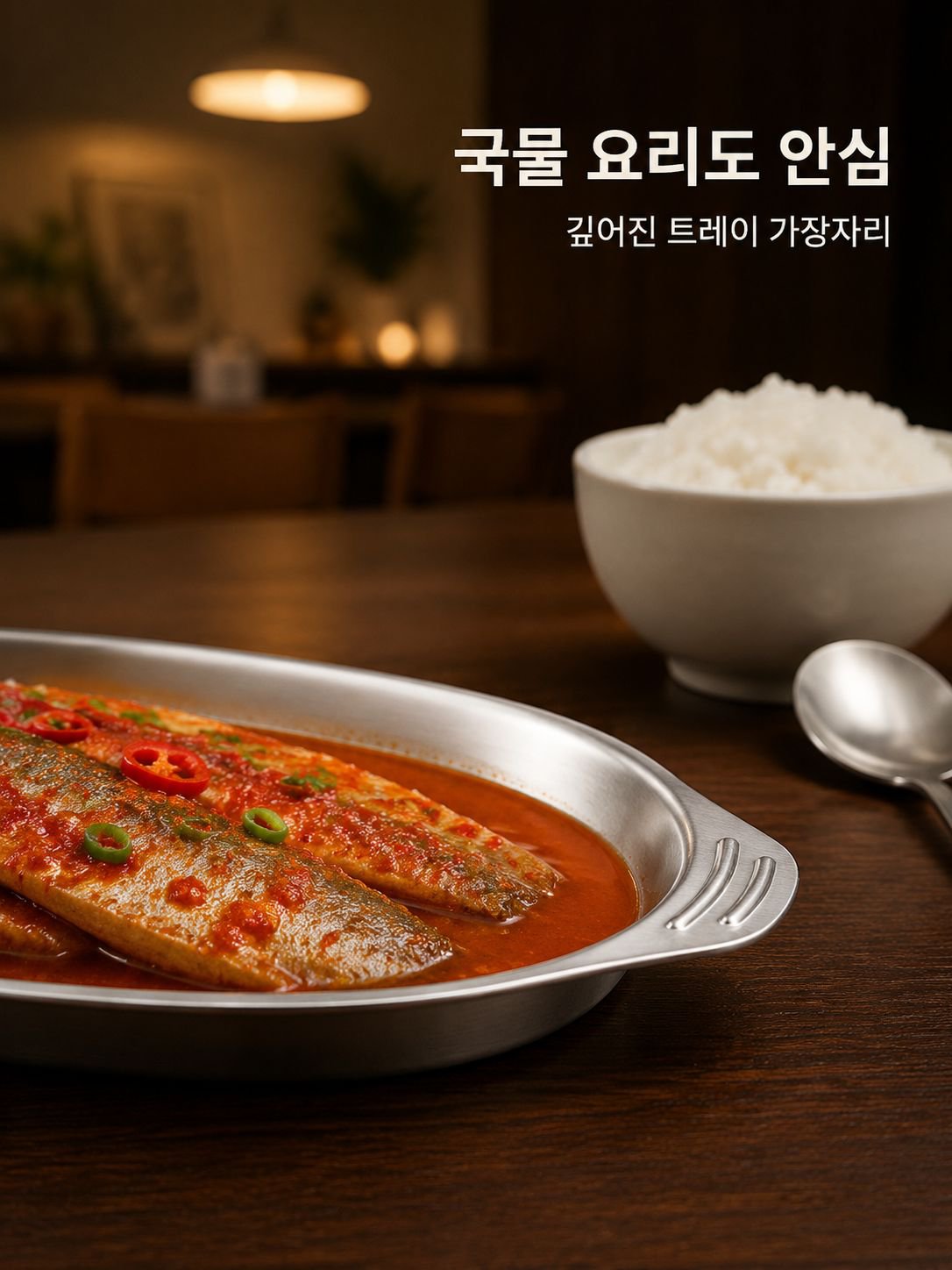 타원형 스테인리스 쟁반