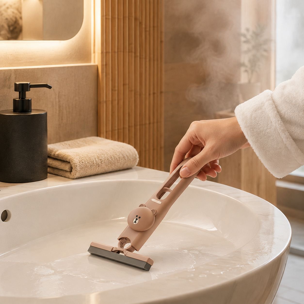 トイレ掃除に最適なミニモップの使用例
