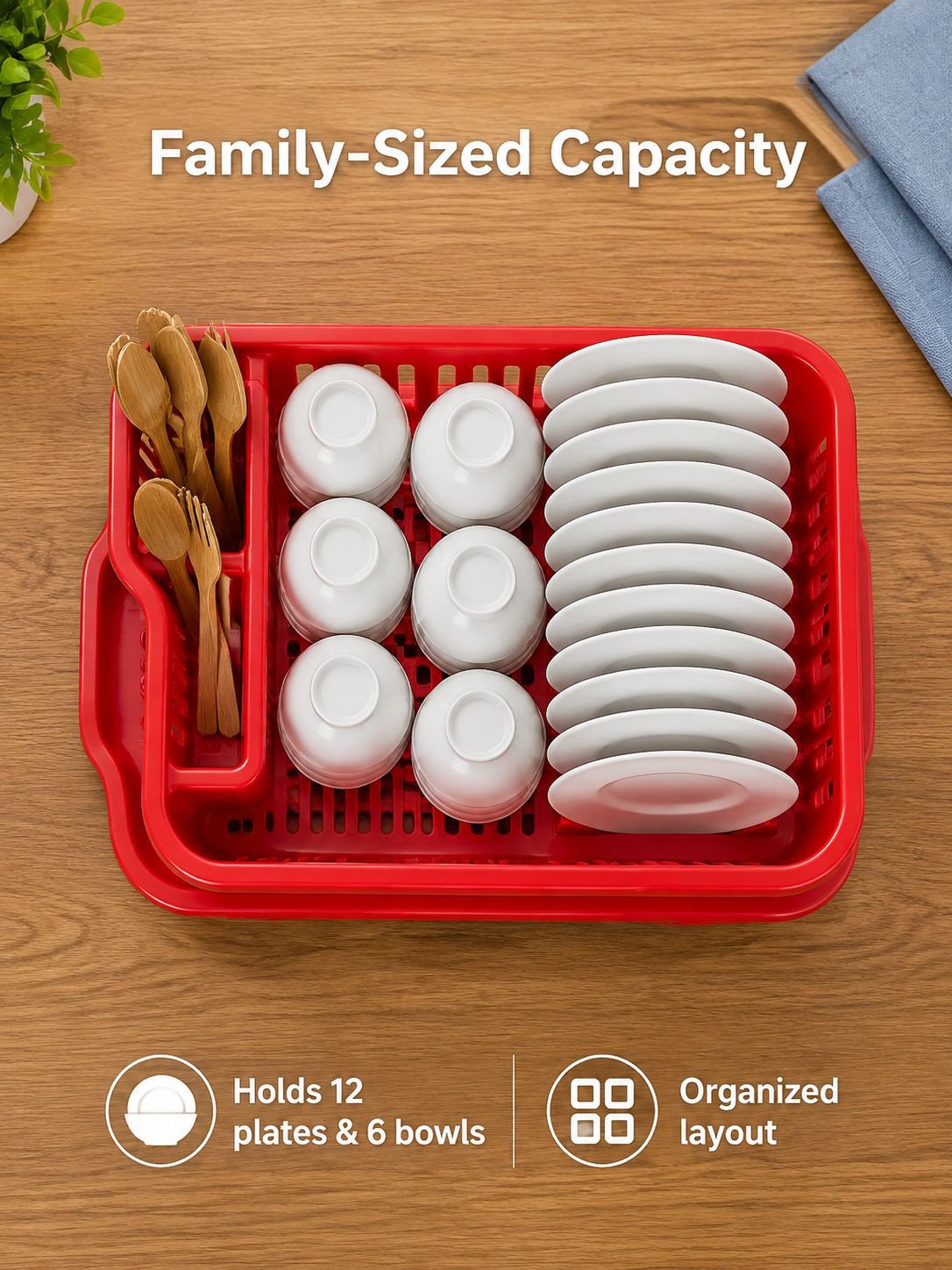 Kitchen storage rack, cutlery storage box, dishes and tableware