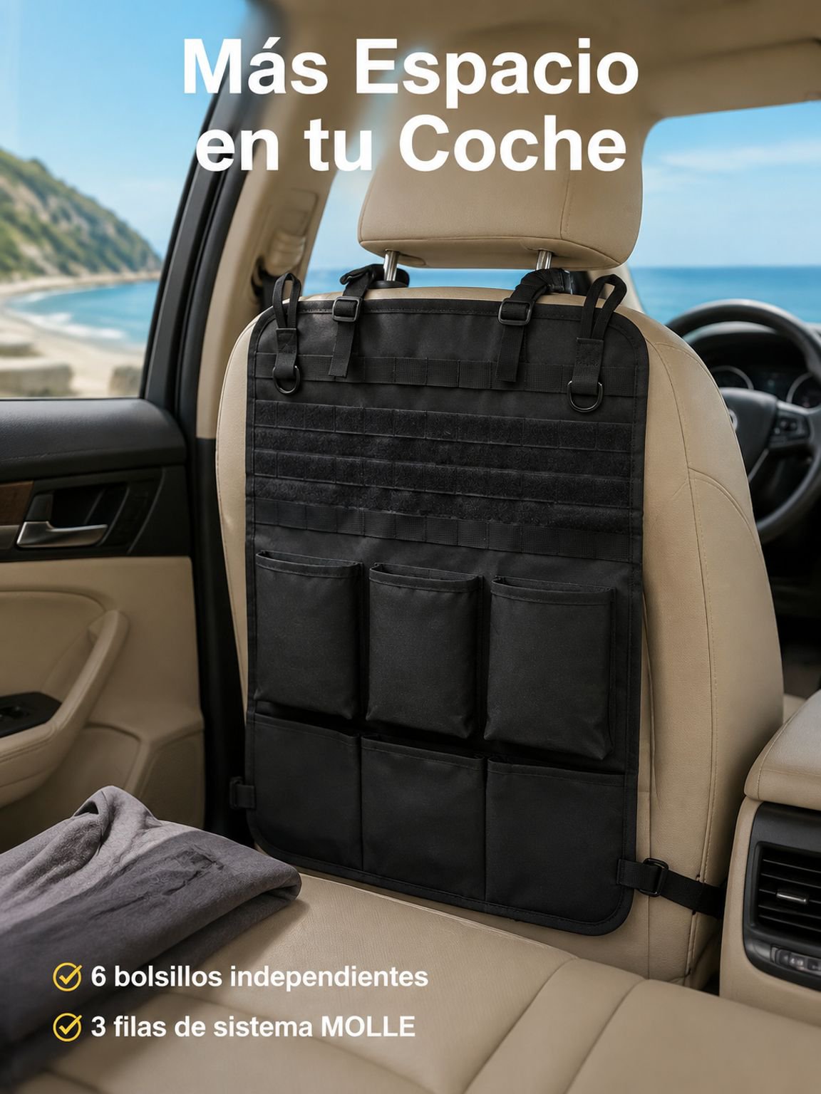 Bolsa colgante para asiento trasero de coche