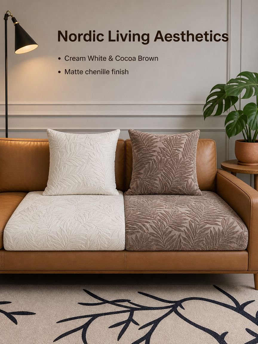 Autumn Winter Cream Jacquard Thickened Soft Nonslip Seat Cushion