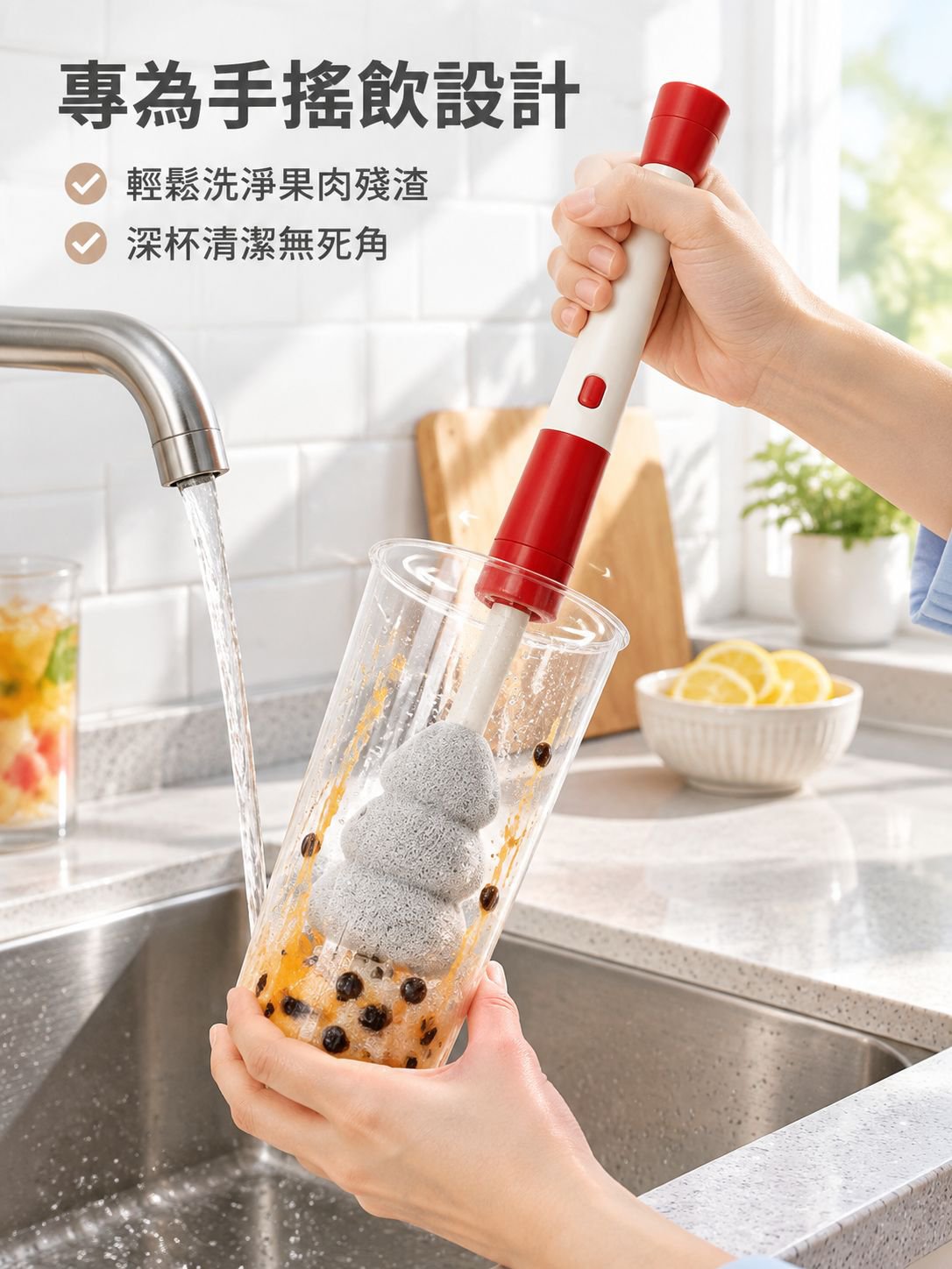 長柄三合一杯子瓶子清潔刷