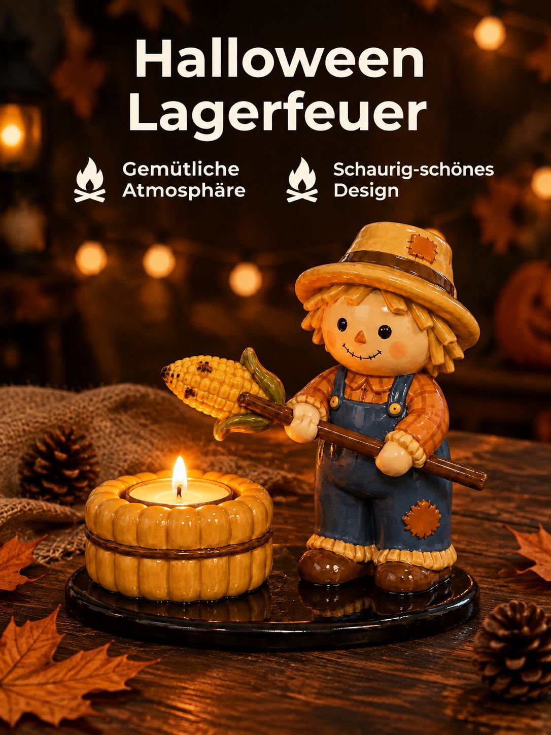 Teelichthalter für das Halloween-Lagerfeuer