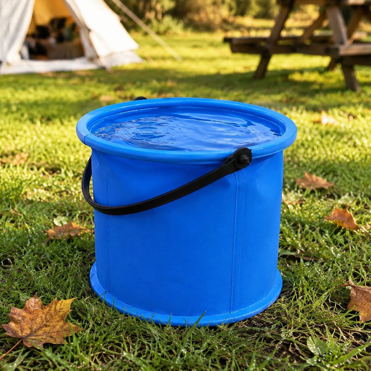 Cubo plegable duradero e impermeable para exteriores