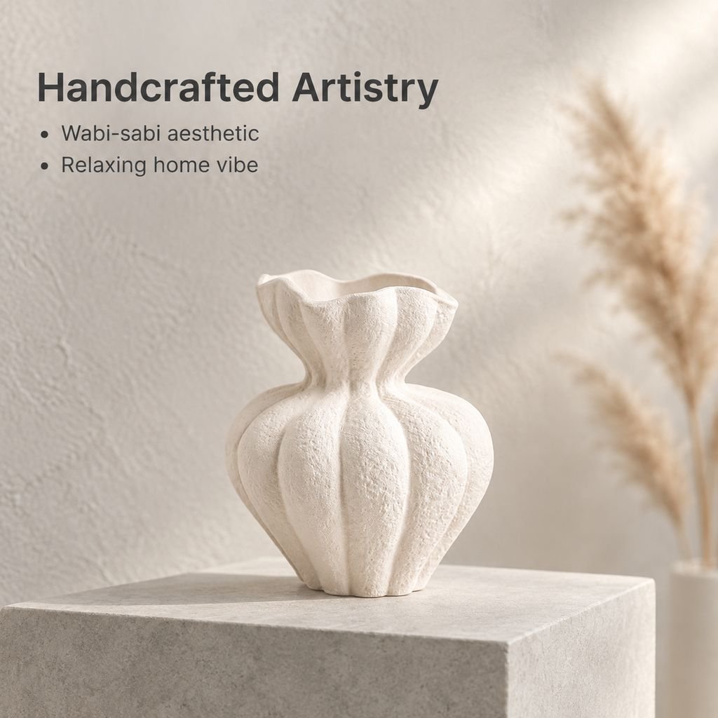 French Wabi-Sabi White Vase