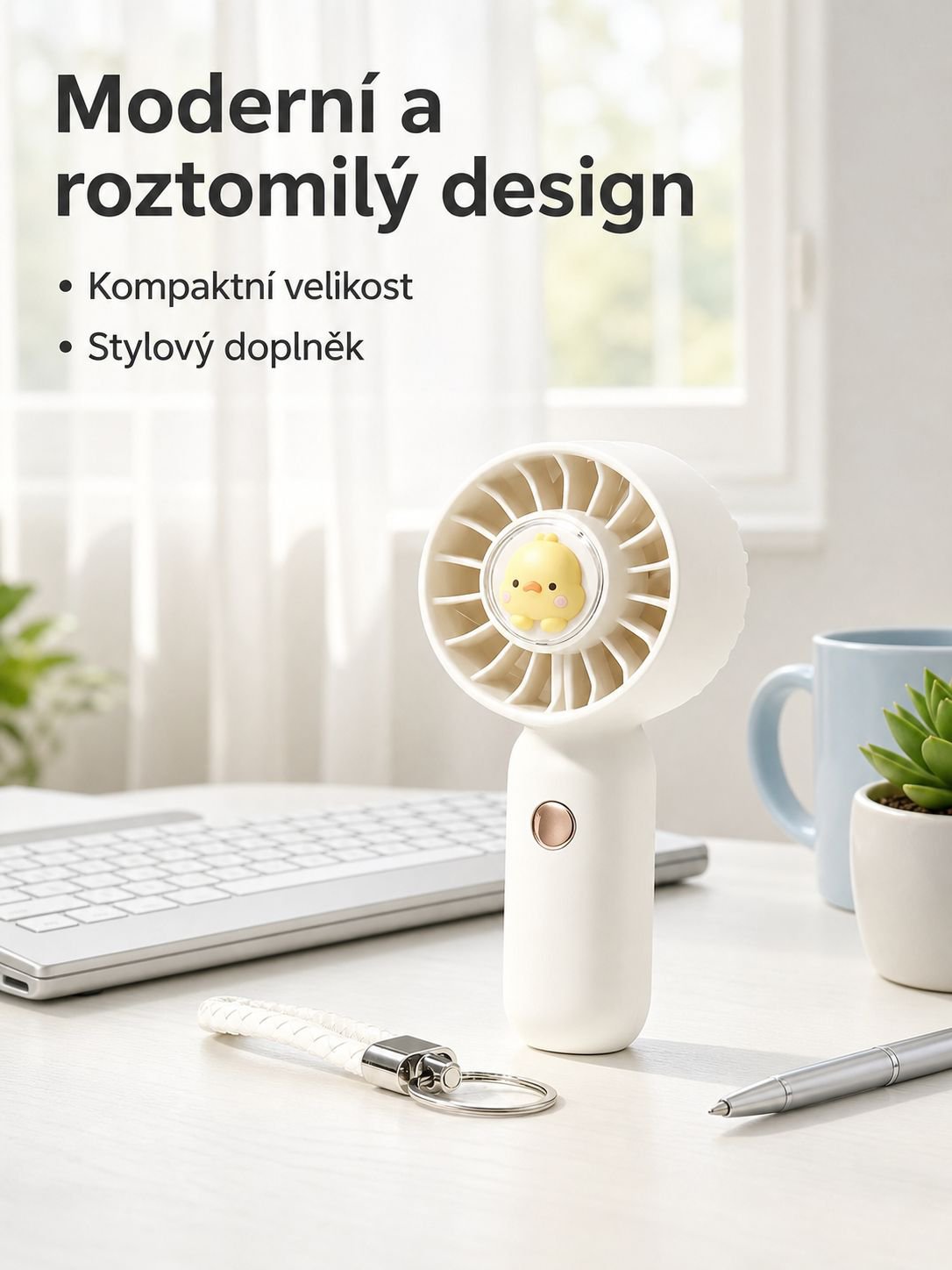USB ruční mini větráček, tichý, přenosný a dobíjecí