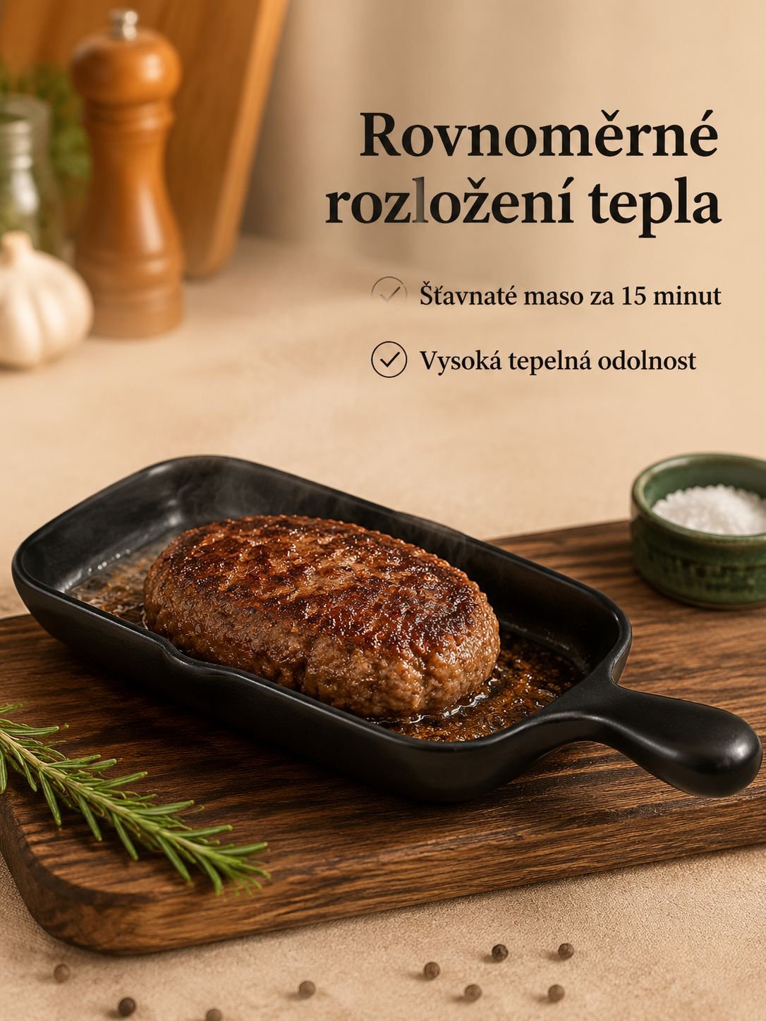 Detail rukojeti obdélníkového pekáče