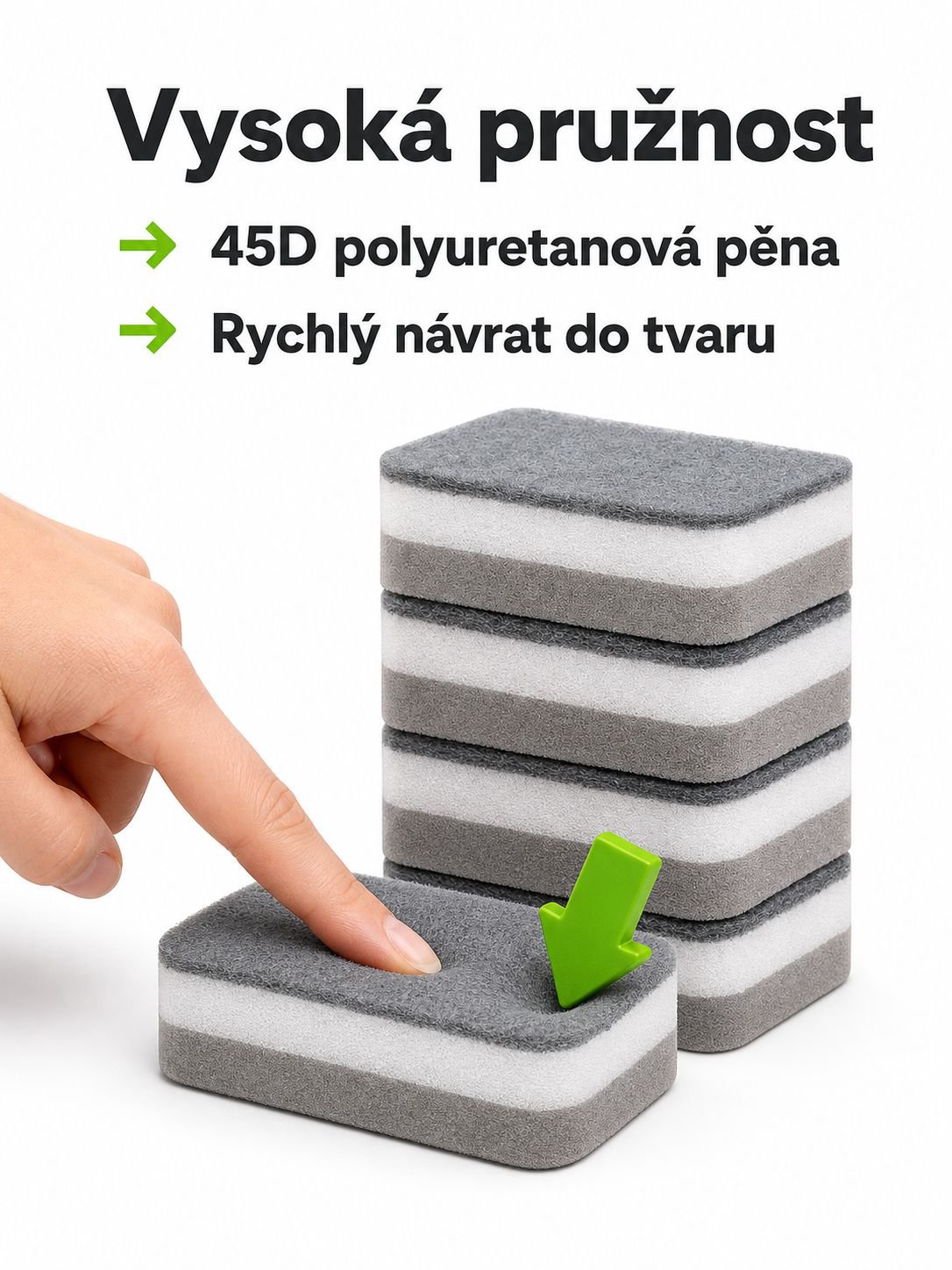 Zesílená houba na mytí talířů a hrnců