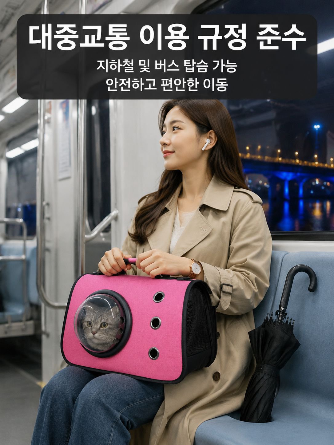 휴대용 접이식 고양이 외출 가방