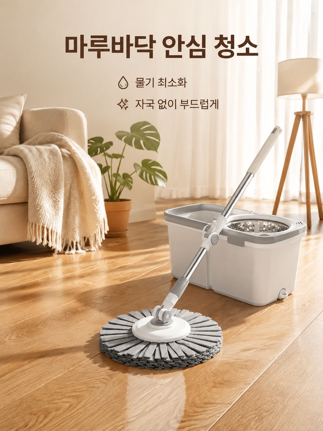 강화 세척 일체 대걸레 배달통