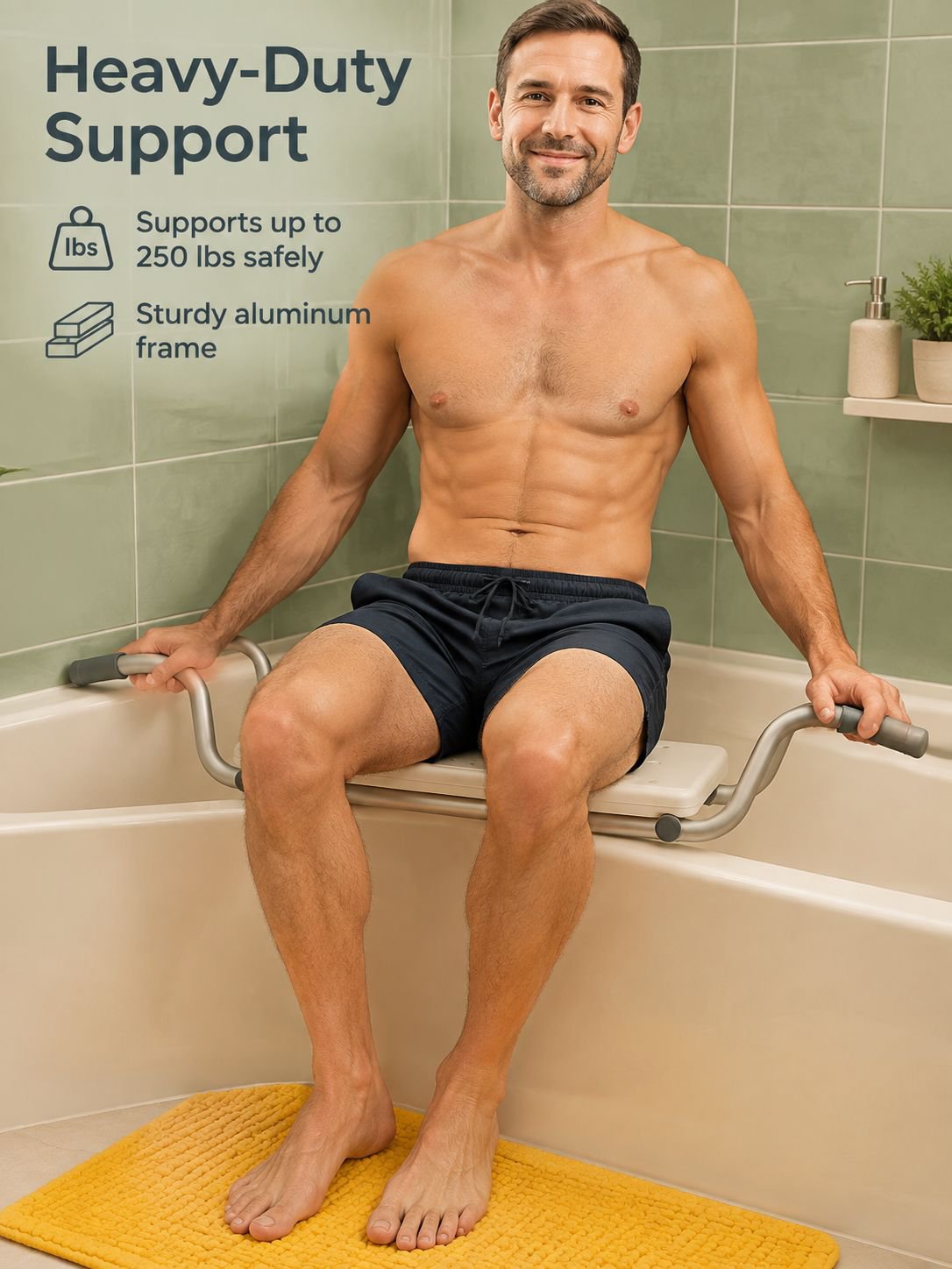Children's bath seat with sturdy support and storage