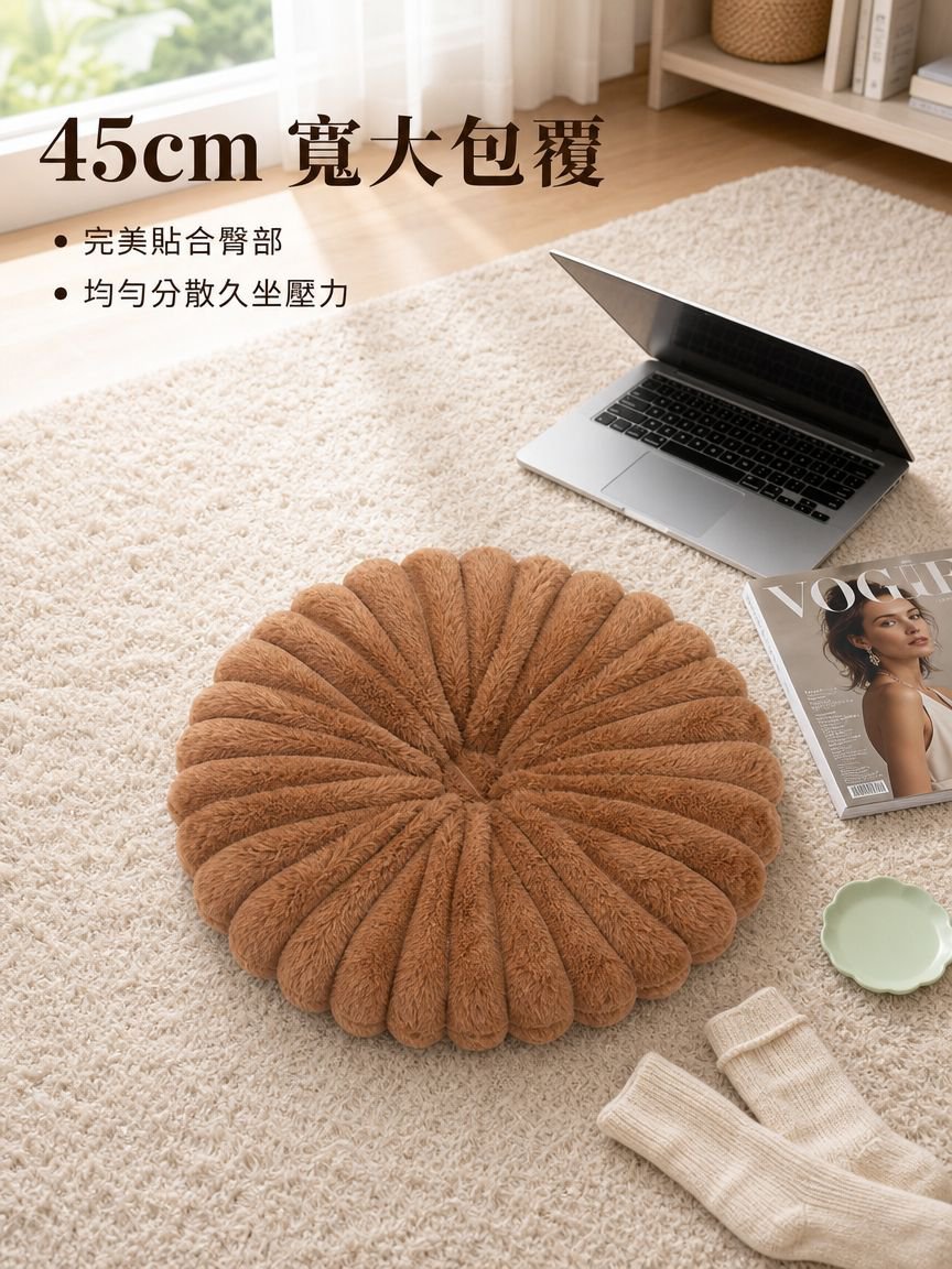 南瓜条纹靠枕坐垫