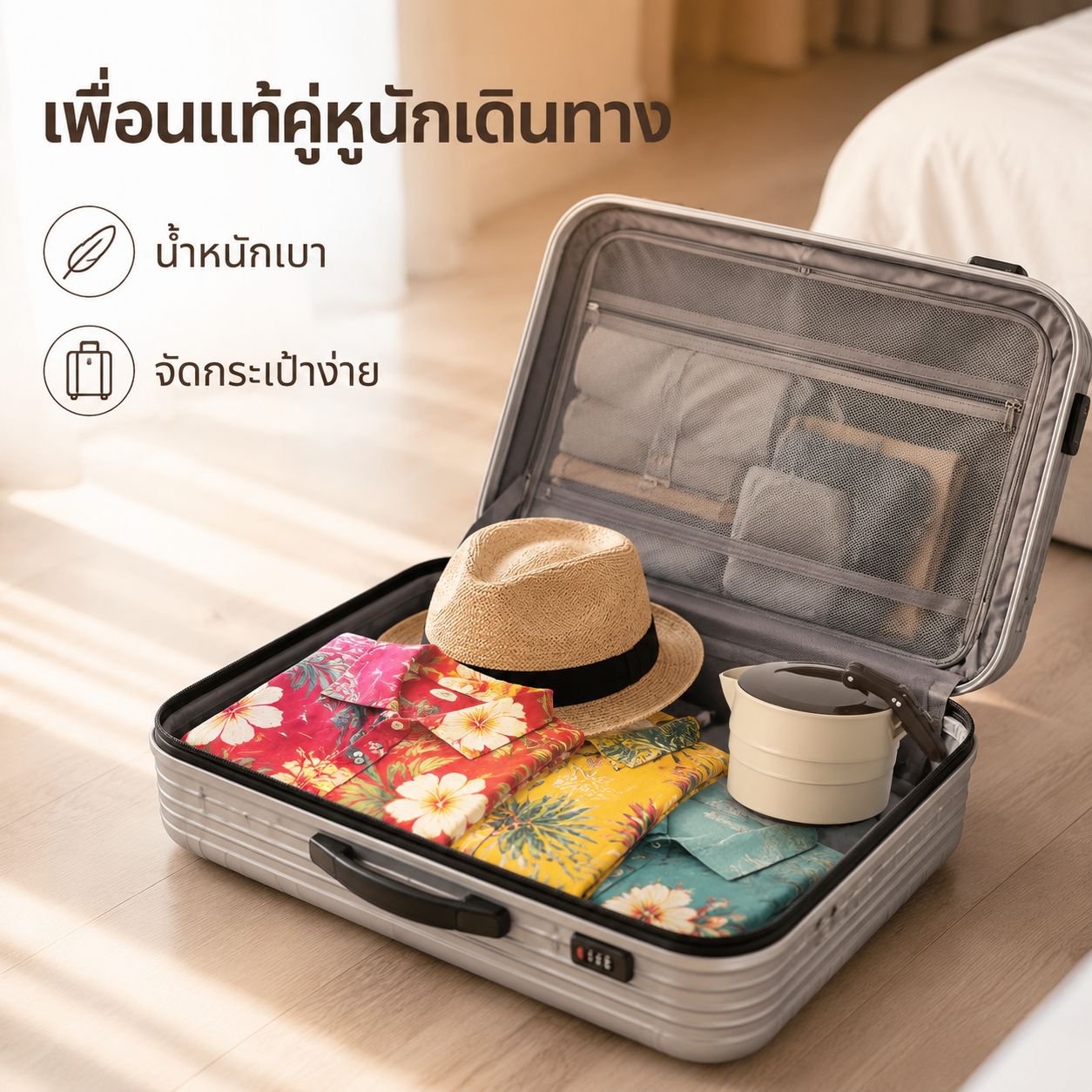 กาต้มน้ำไฟฟ้าแบบพับได้ ขนาดพกพา