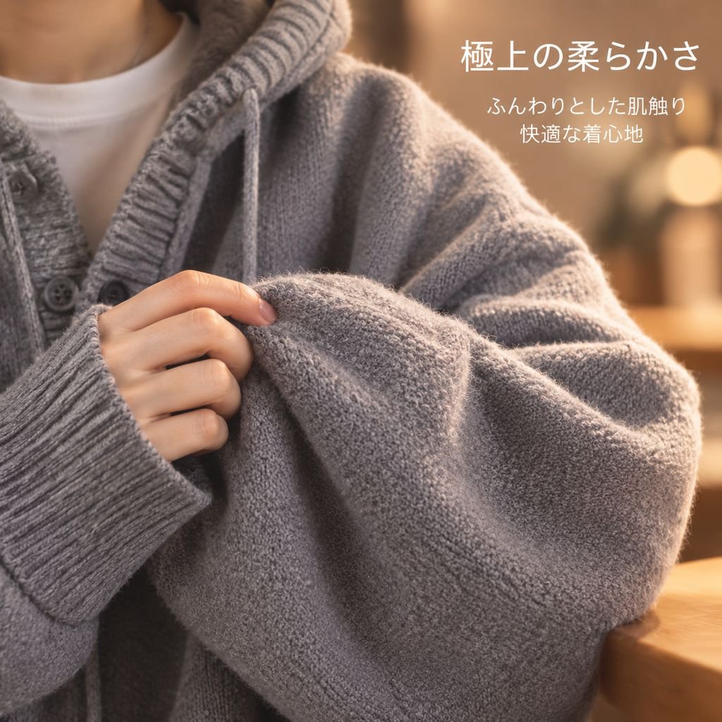 レトロなルーズ感ソフトニットカーディガン