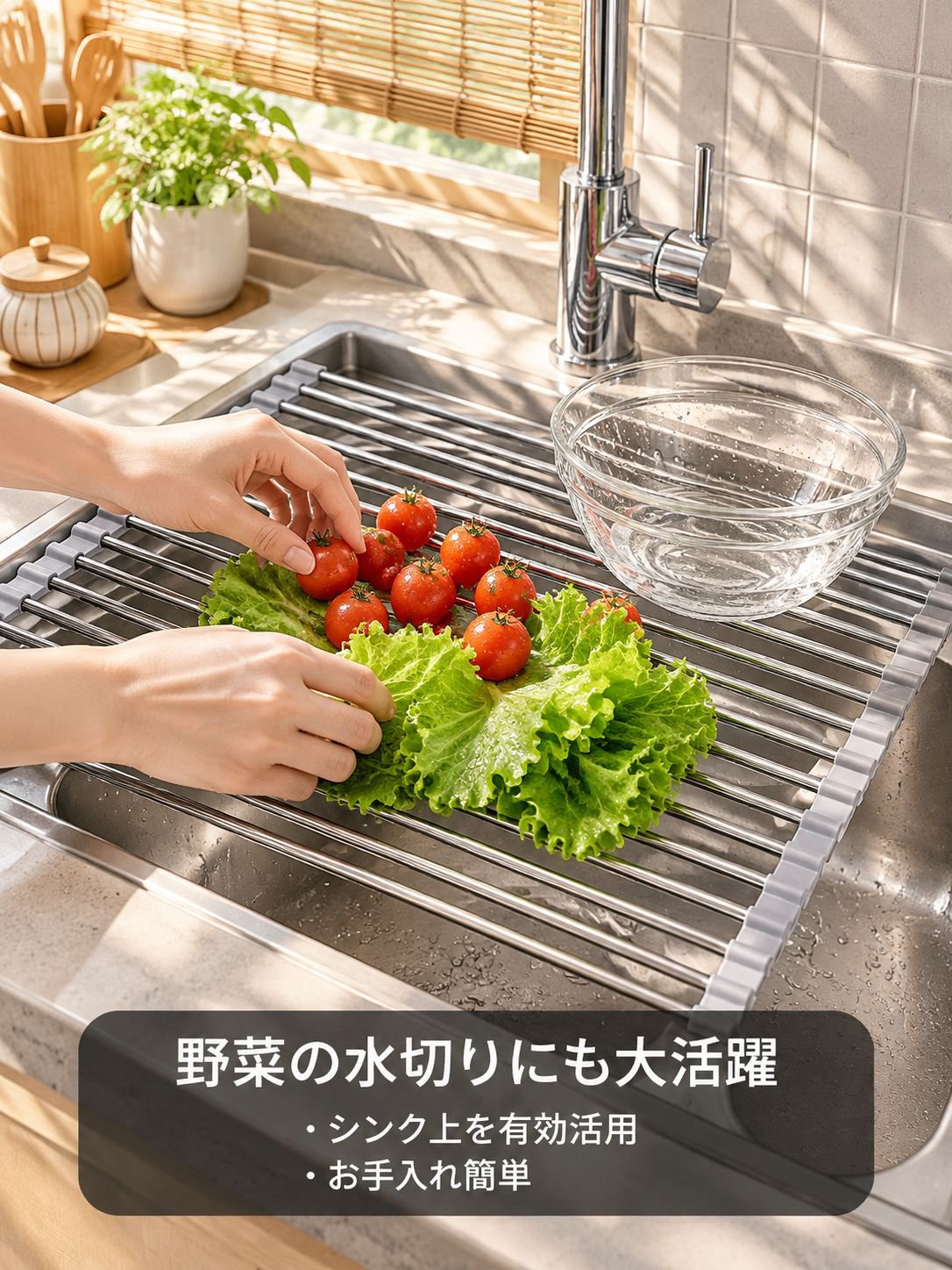 折りたたみ式シリコンキッチンシンク水切りラックロールアップ収納ラック