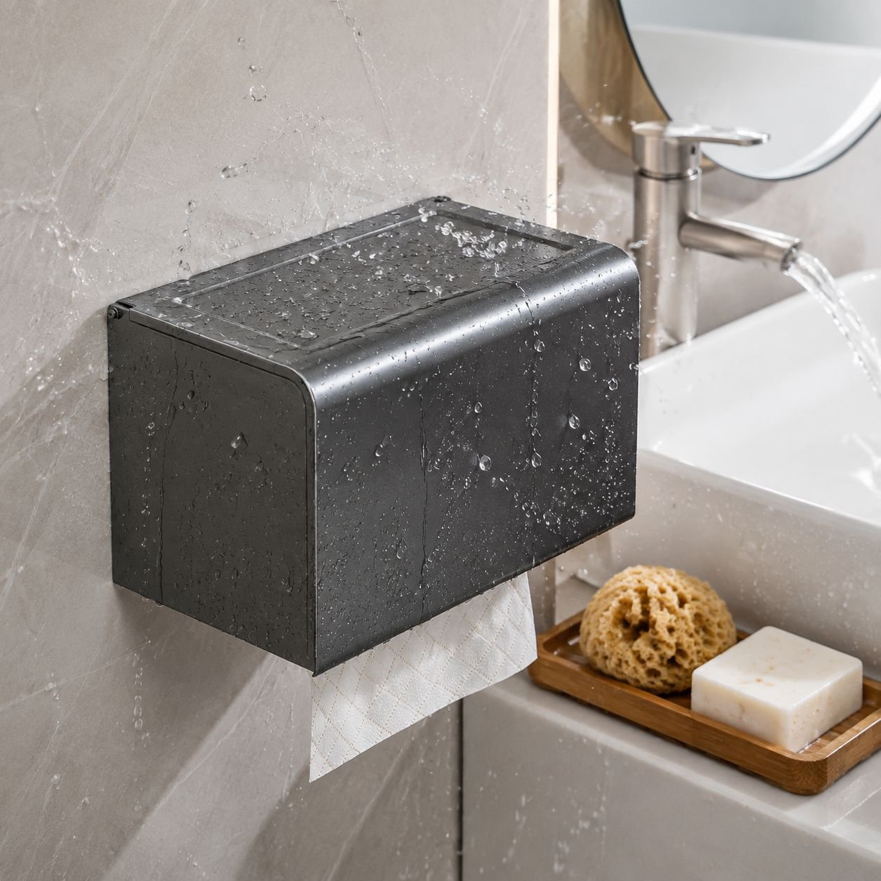 Durable and stylish bathroom tissue holder