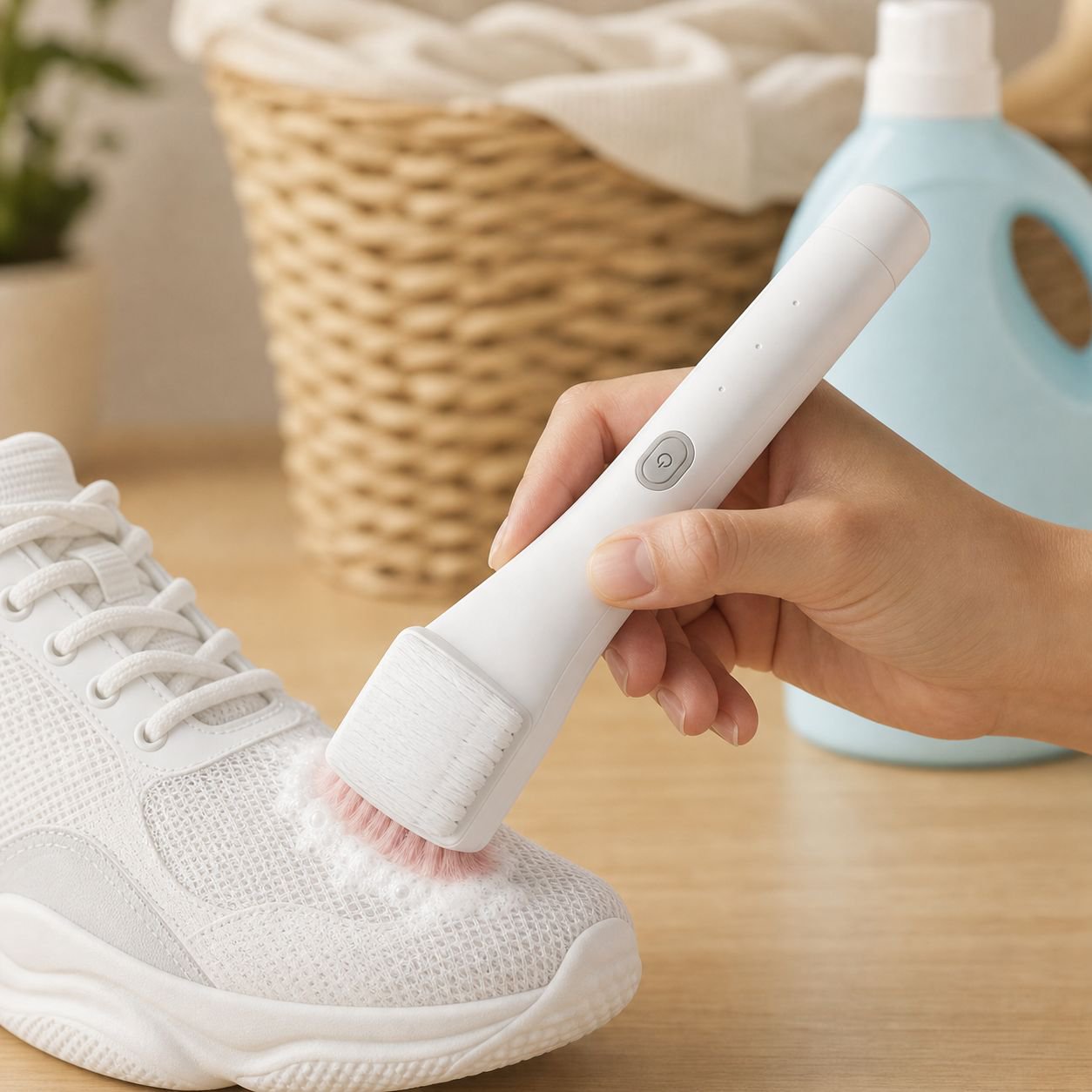 Electric shoe brush set with multiple brush heads for different shoes