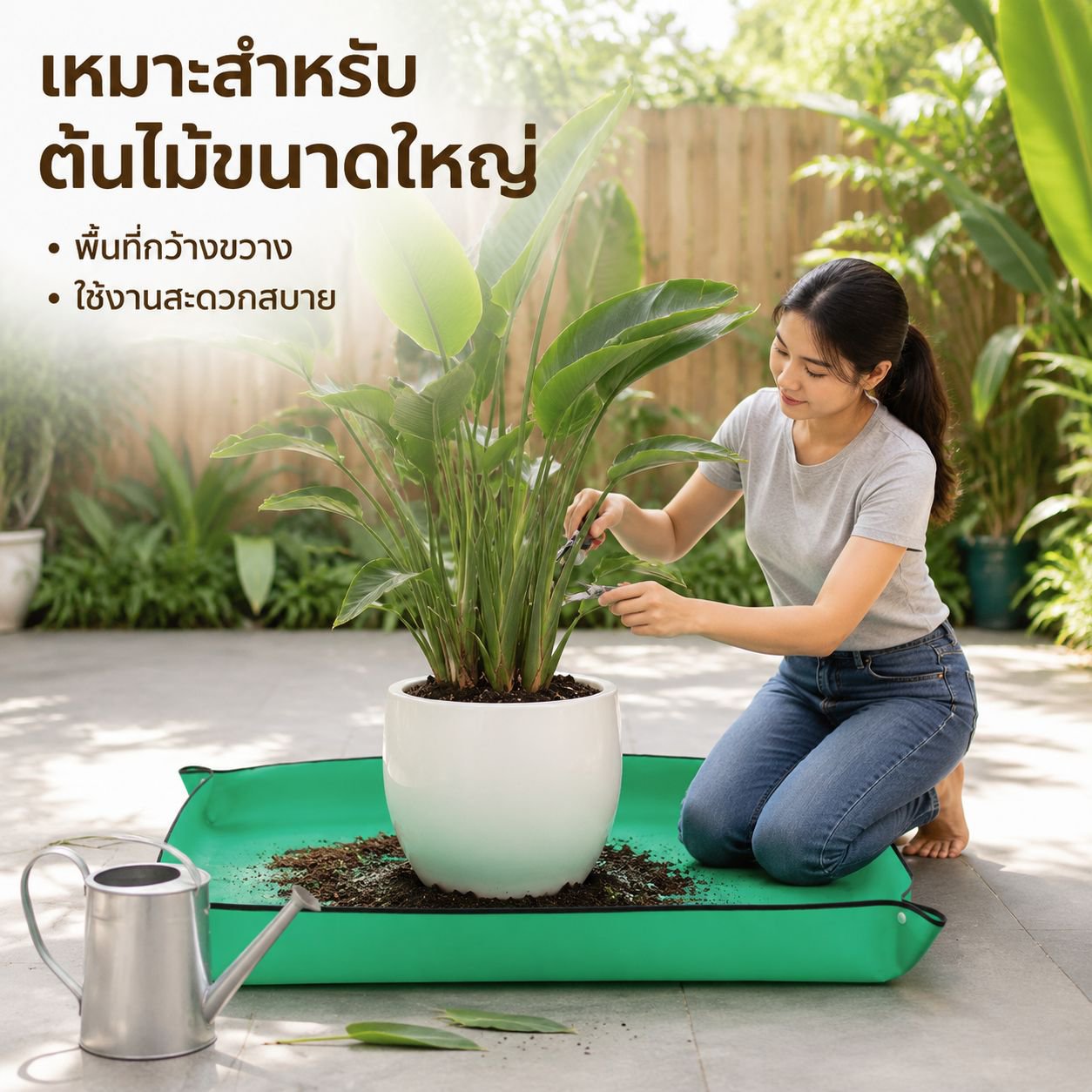 แผ่นรองปลูกต้นไม้, แผ่นรองดิน, อุปกรณ์สำหรับพืชอวบน้ำ, การเปลี่ยนกระถางต้นไม้, การผสมดิน