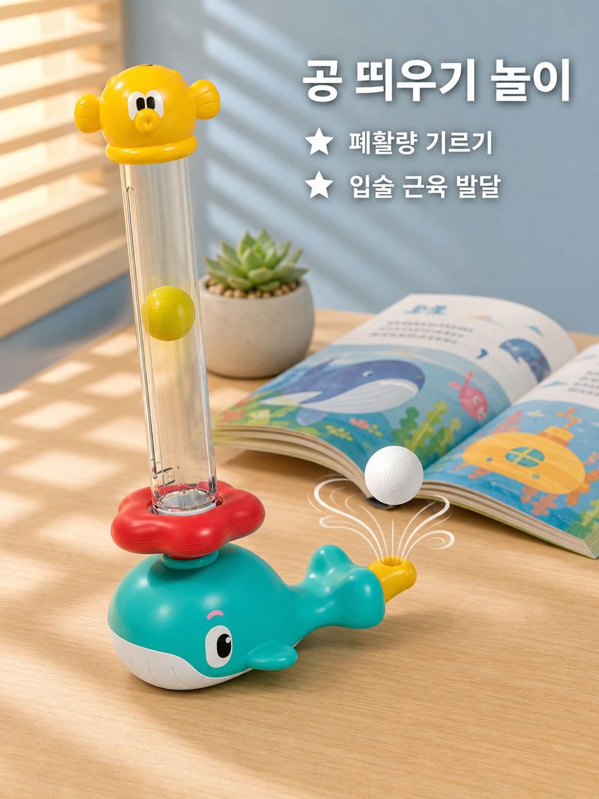 어린이 폐활량 훈련 부는 공 장난감 구강 운동기
