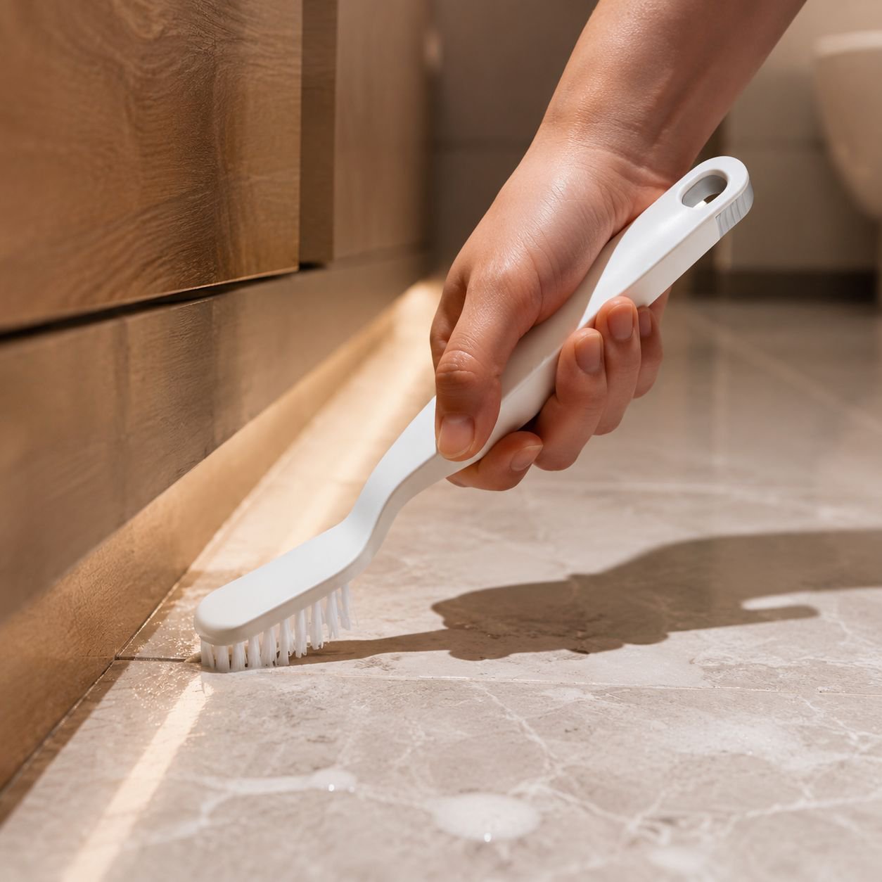 Ergonomic handle Japanese bathroom brush for easy use