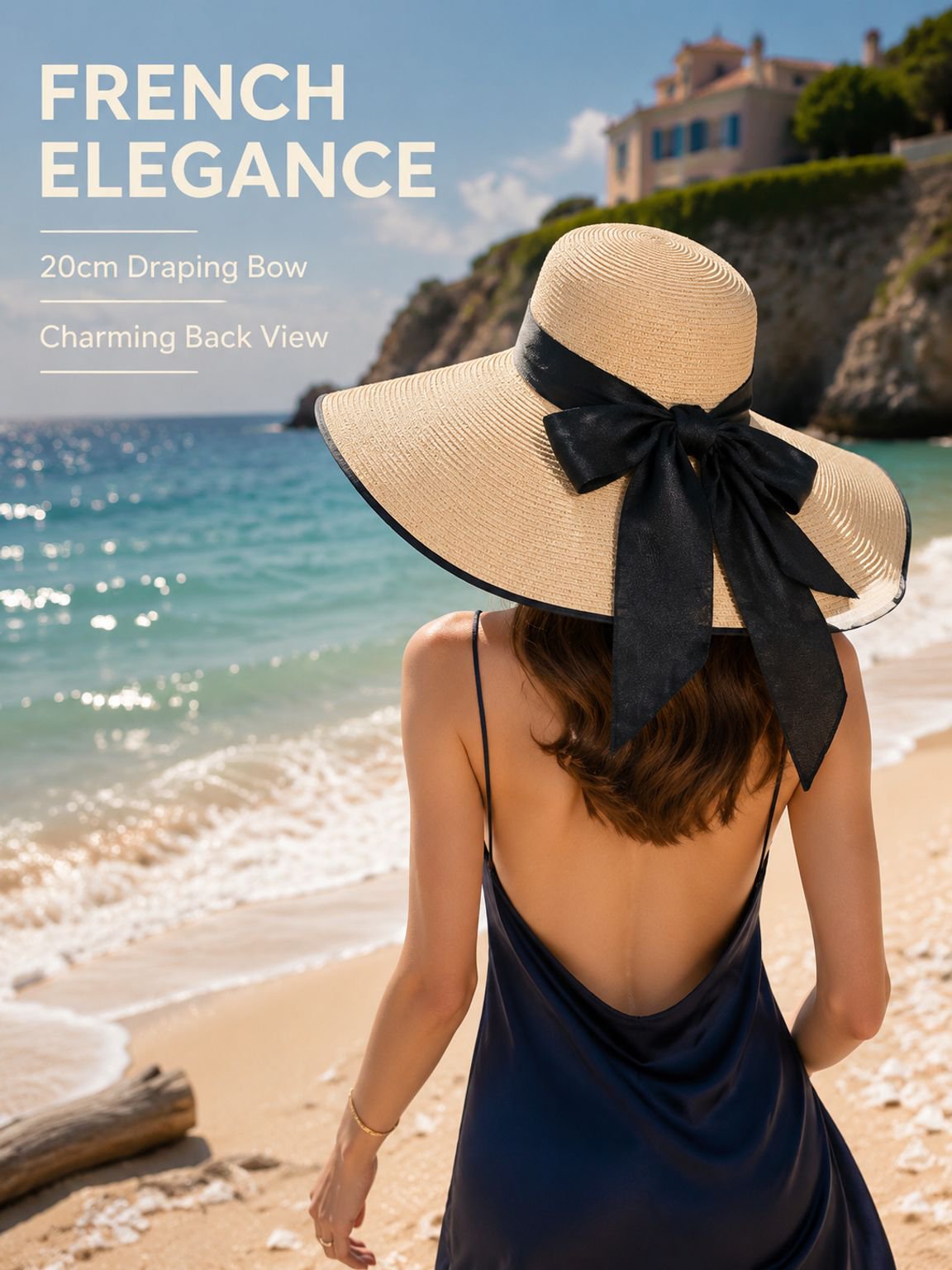 Summer beach outings, wide-brimmed sun hats for sun protection, beach vacations, versatile wide-brim