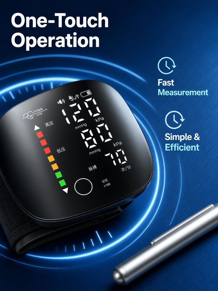 Touchscreen Wrist Blood Pressure Monitor