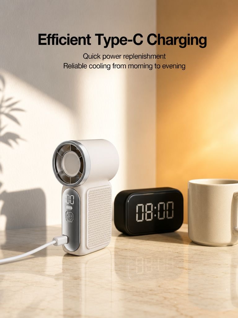 Handheld USB fan with strong airflow