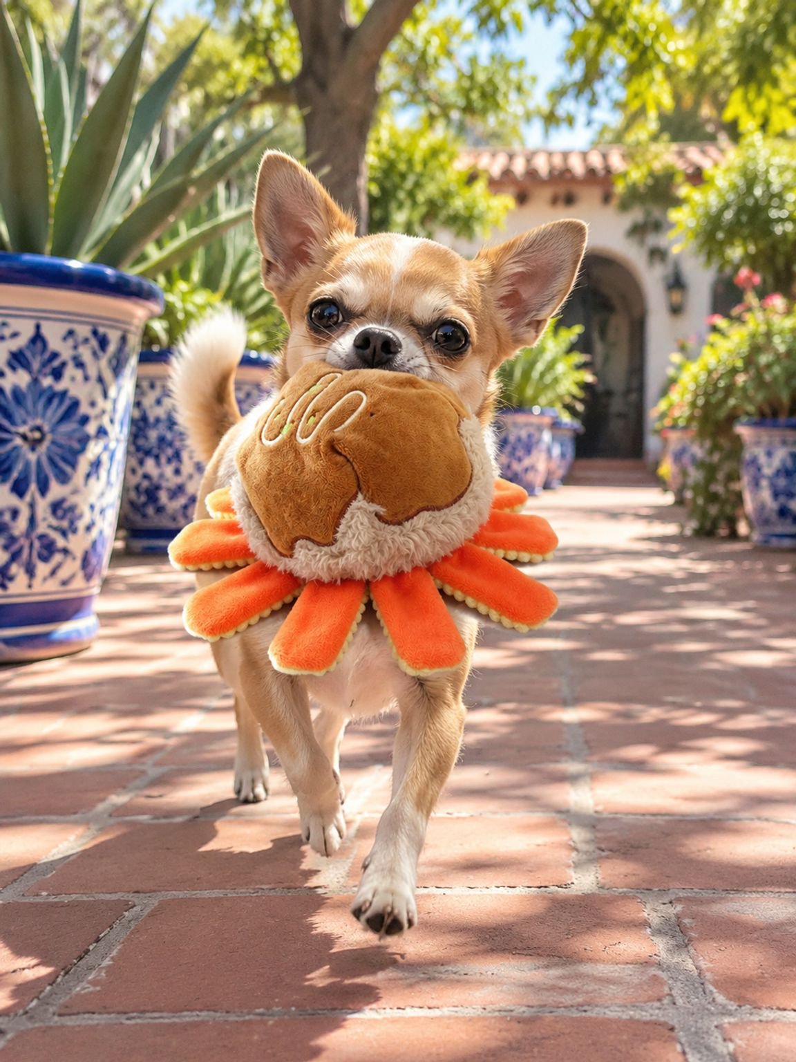 Pelota elástica Takoyaki ideal para cachorros y perros adultos