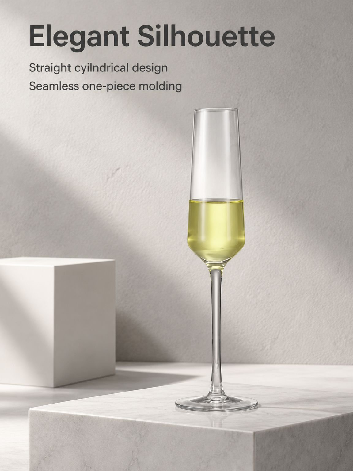 Crystal glass champagne flute goblet for sparkling wine