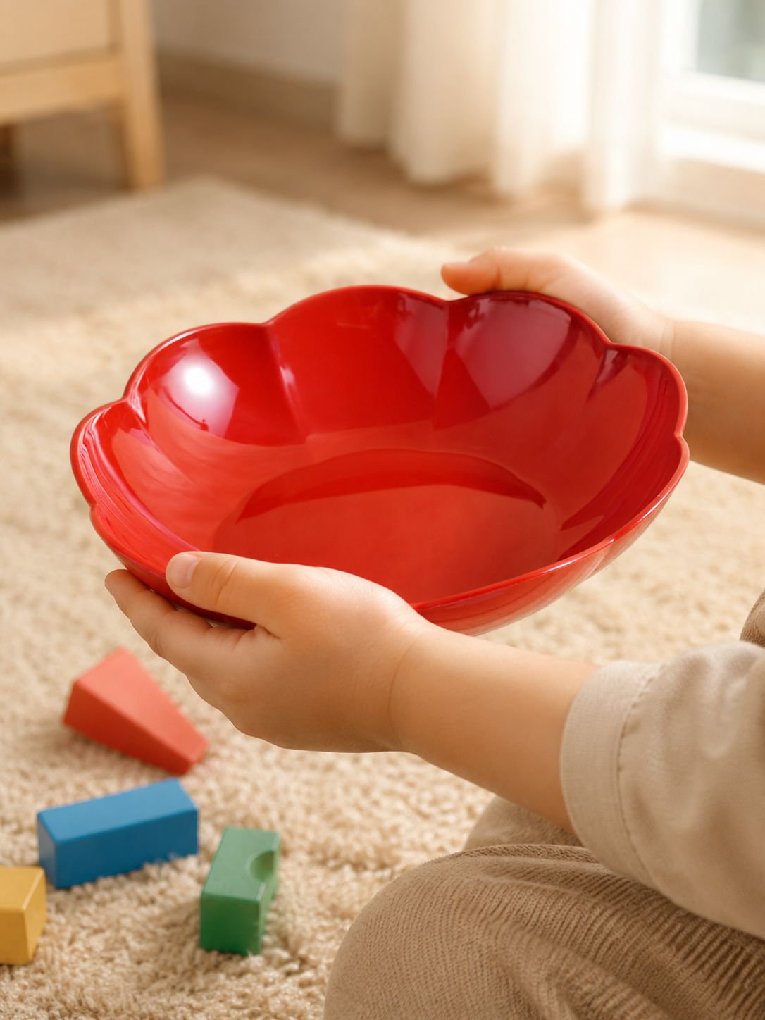 High quality plastic tray in elegant red flower style