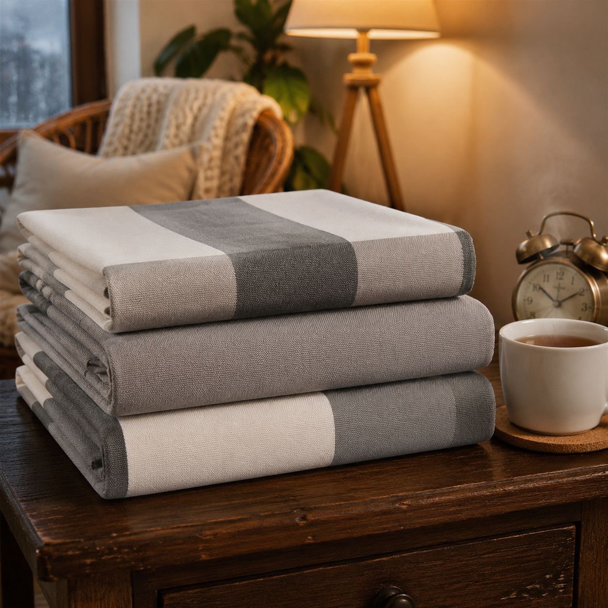 Vintage Style Rough Cloth Bedding Three-piece Set