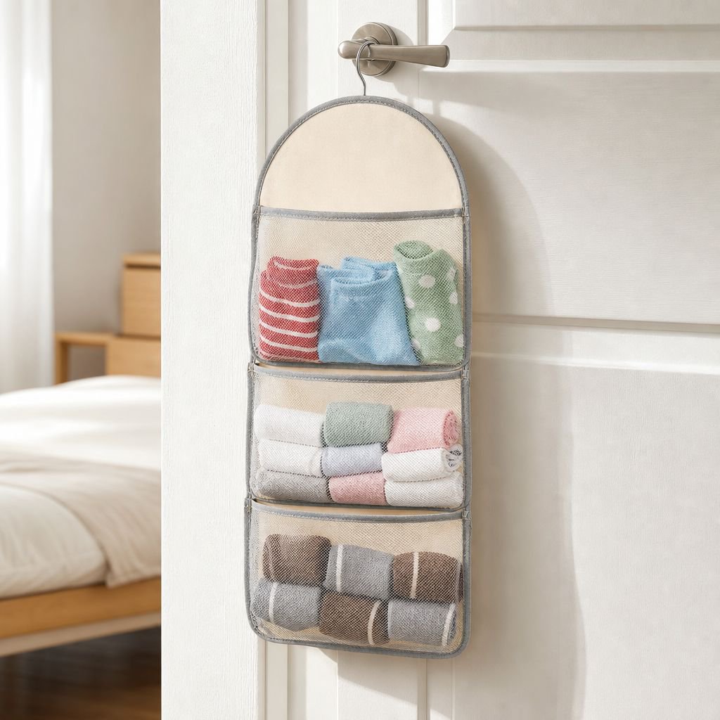 Dormitory Hanging Mesh Organizer Underwear Sock Clothes Storage Bag